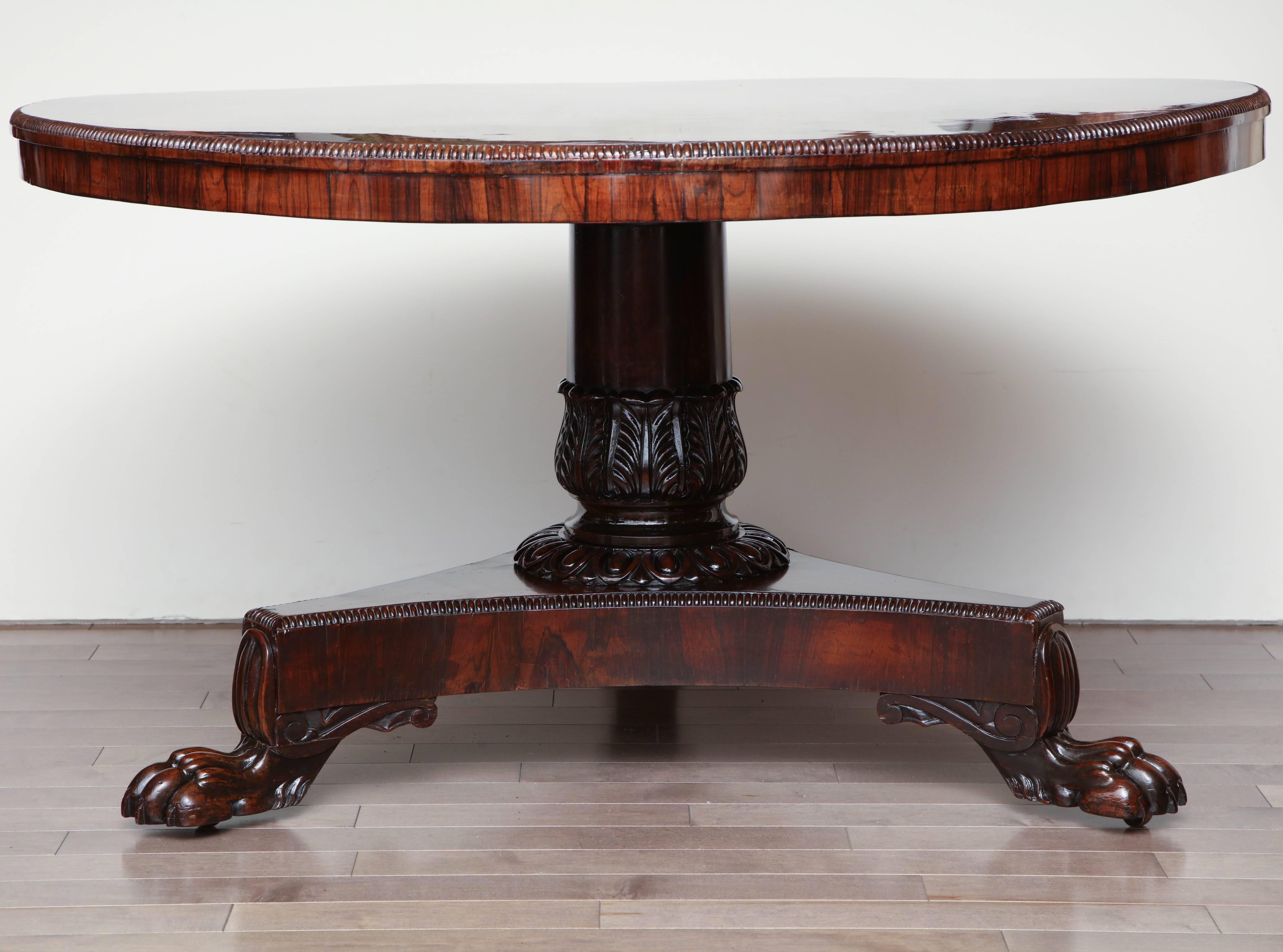 Early 19th century English, single pedestal table in Gonzales Alves.