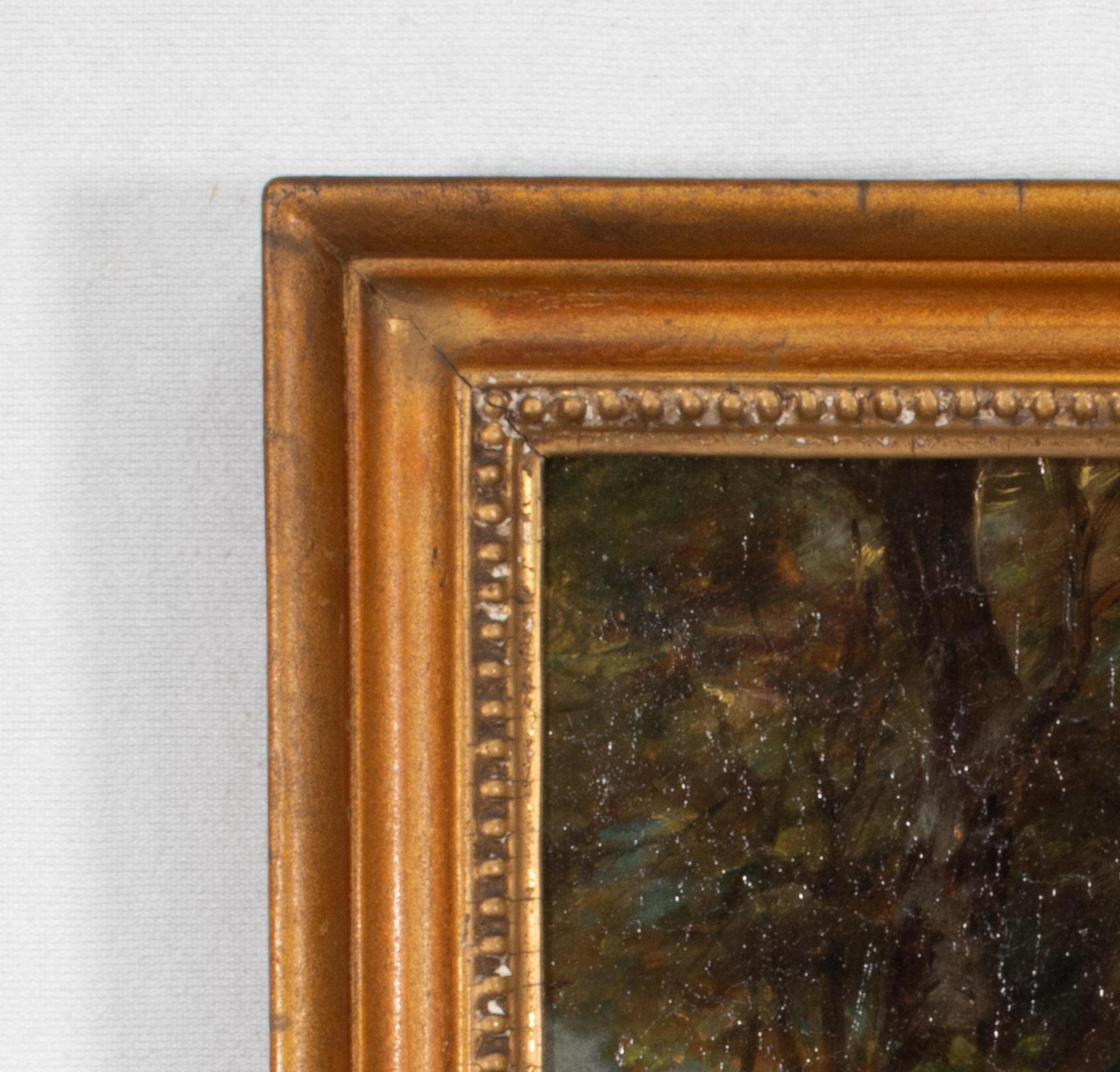 Early 19th Century European Oil on Board Portrait of a Woman with Tired Feet For Sale 4