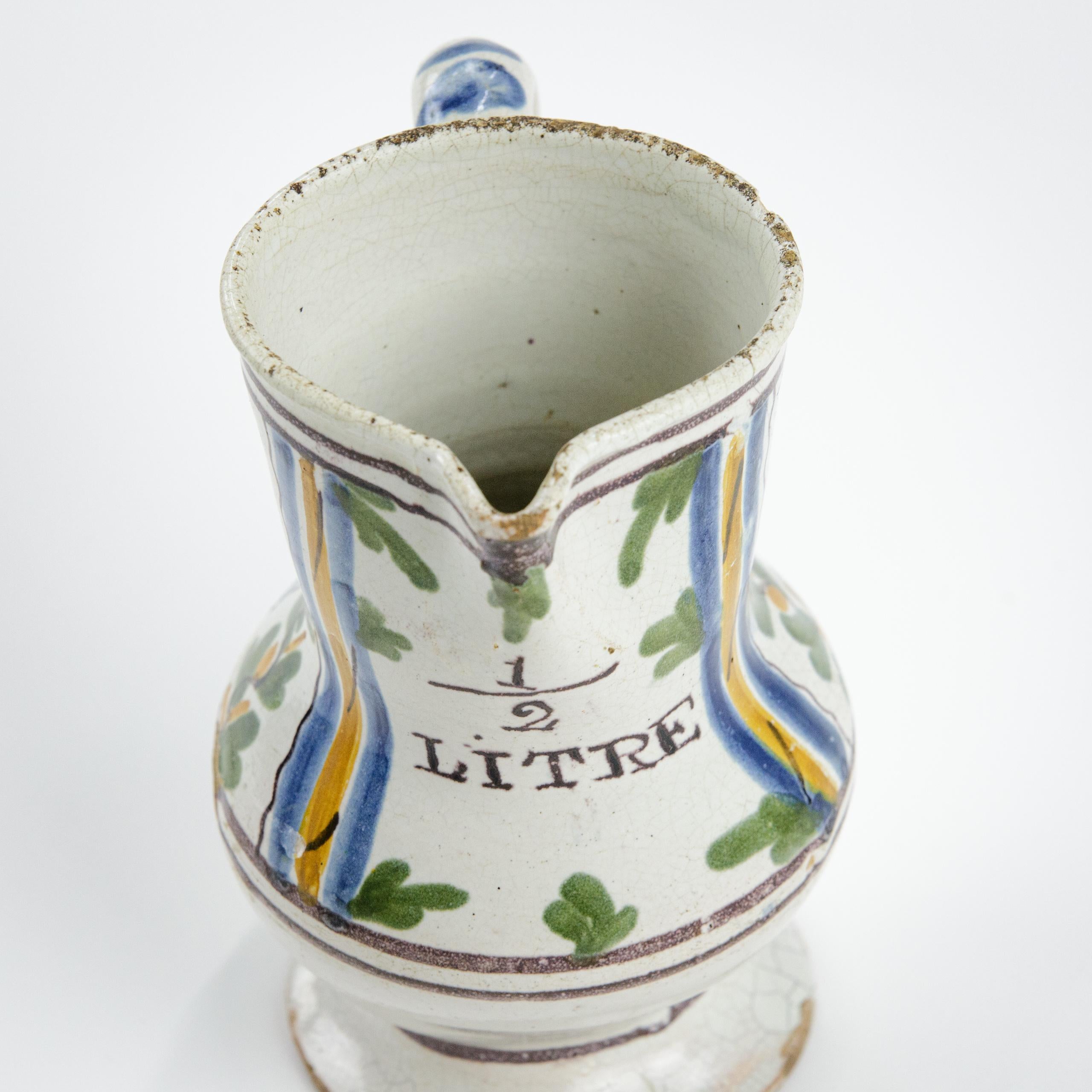 Early 19th Century Faience Demi Litre Carafe 5