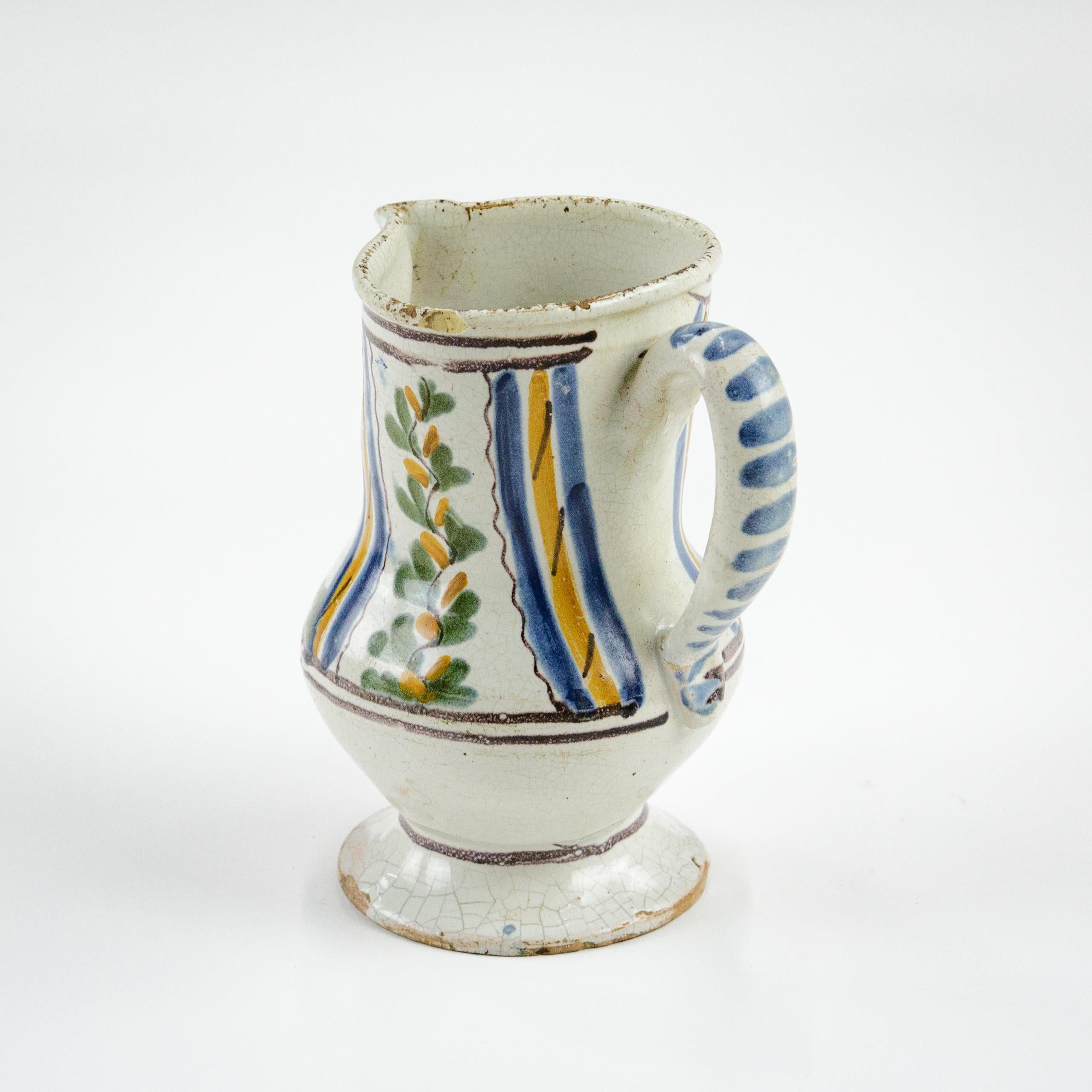 Glazed Early 19th Century Faience Demi Litre Carafe