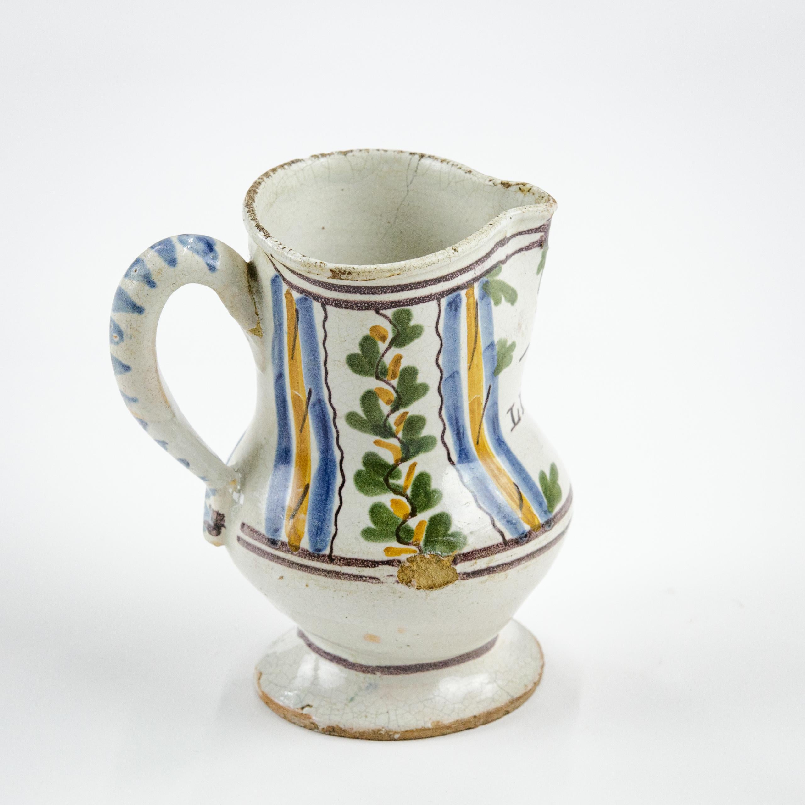Early 19th Century Faience Demi Litre Carafe 1