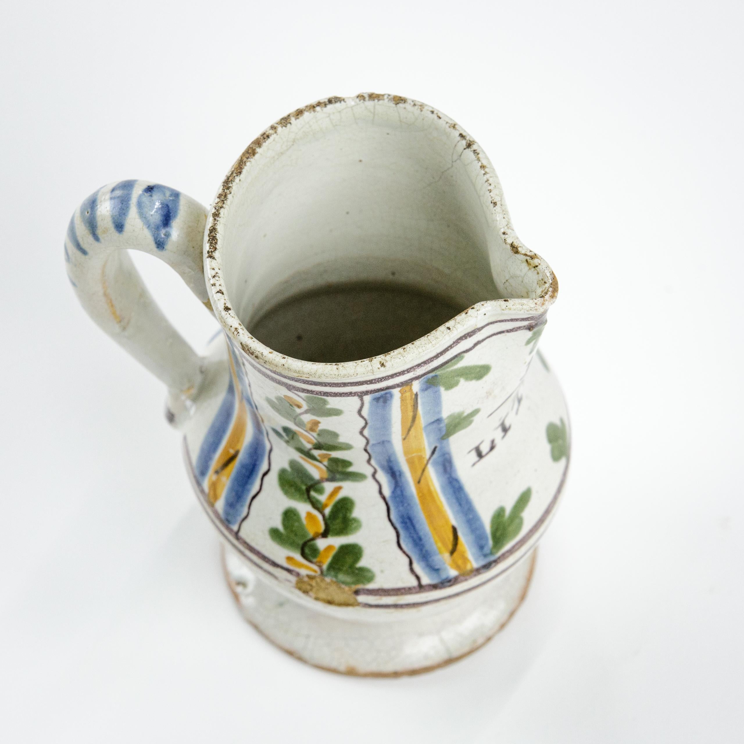 Early 19th Century Faience Demi Litre Carafe 2