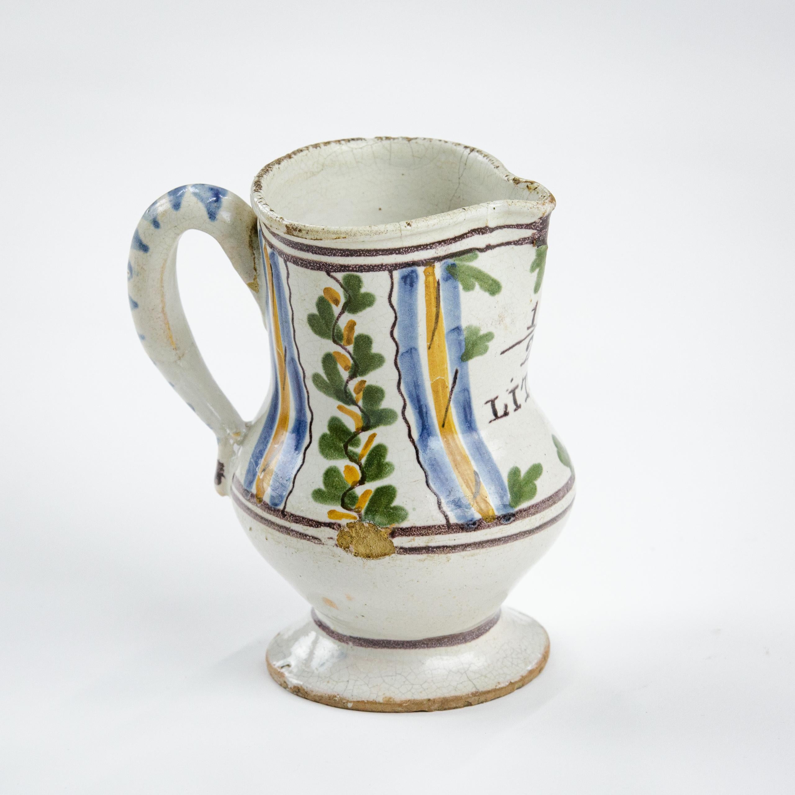 Early 19th Century Faience Demi Litre Carafe 3