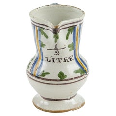 Early 19th Century Faience Demi Litre Carafe