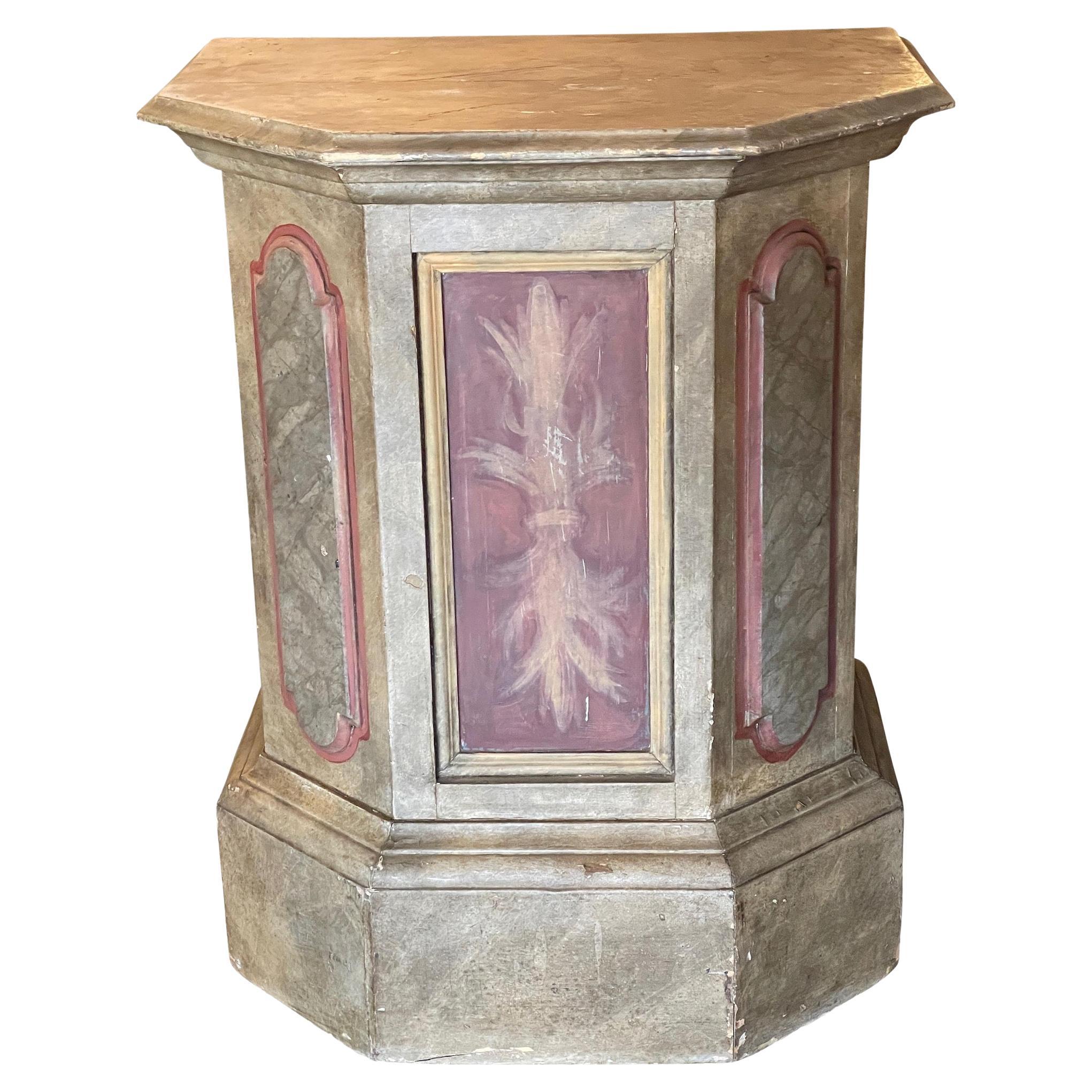 Early 19th Century Faux Marble Pedestal For Sale