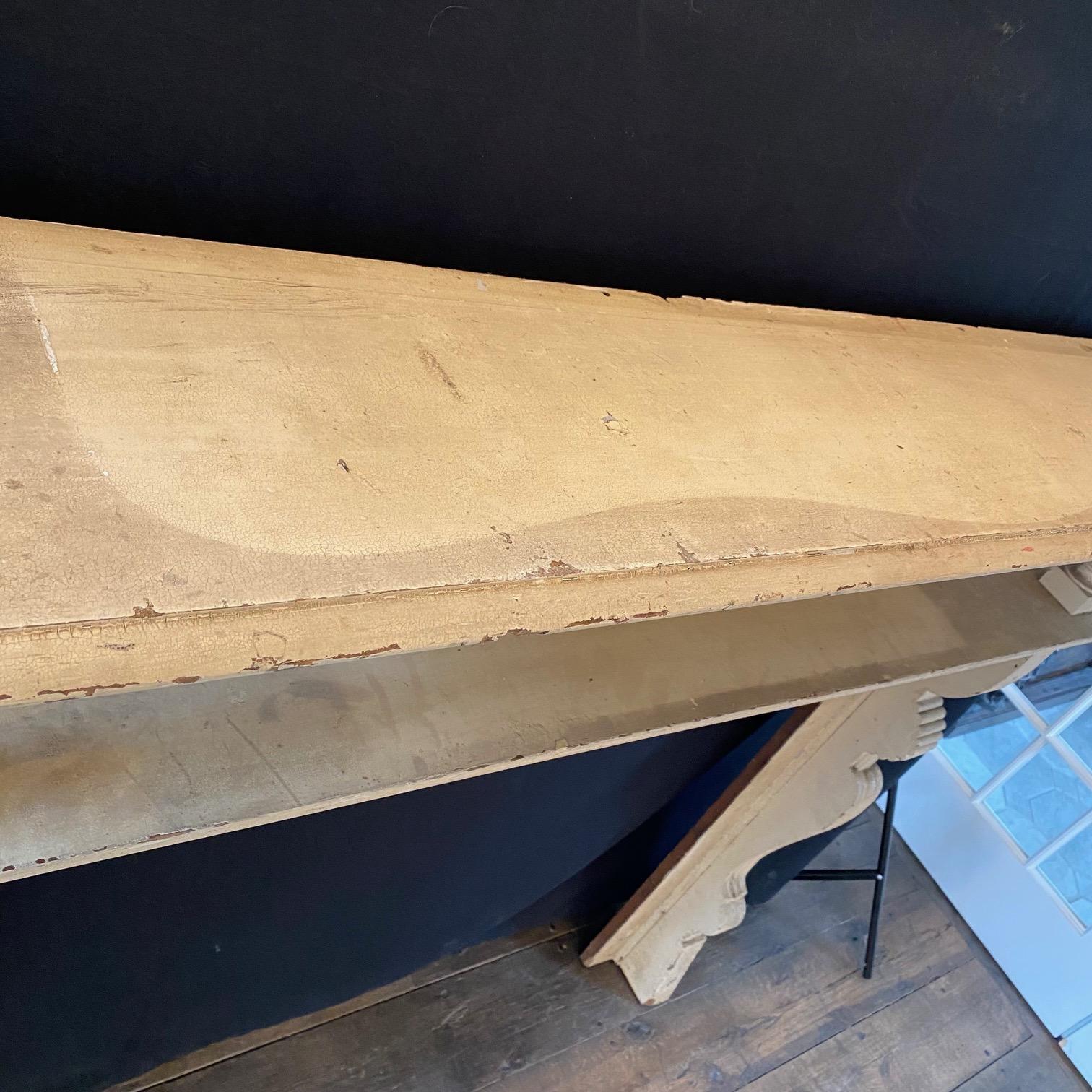 Wood Early 19th Century Federal Fireplace Mantel Found in Maine For Sale