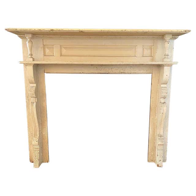 Distressed Fireplace Painted White Distressed Antique Fireplace Mantel with Detailed ...