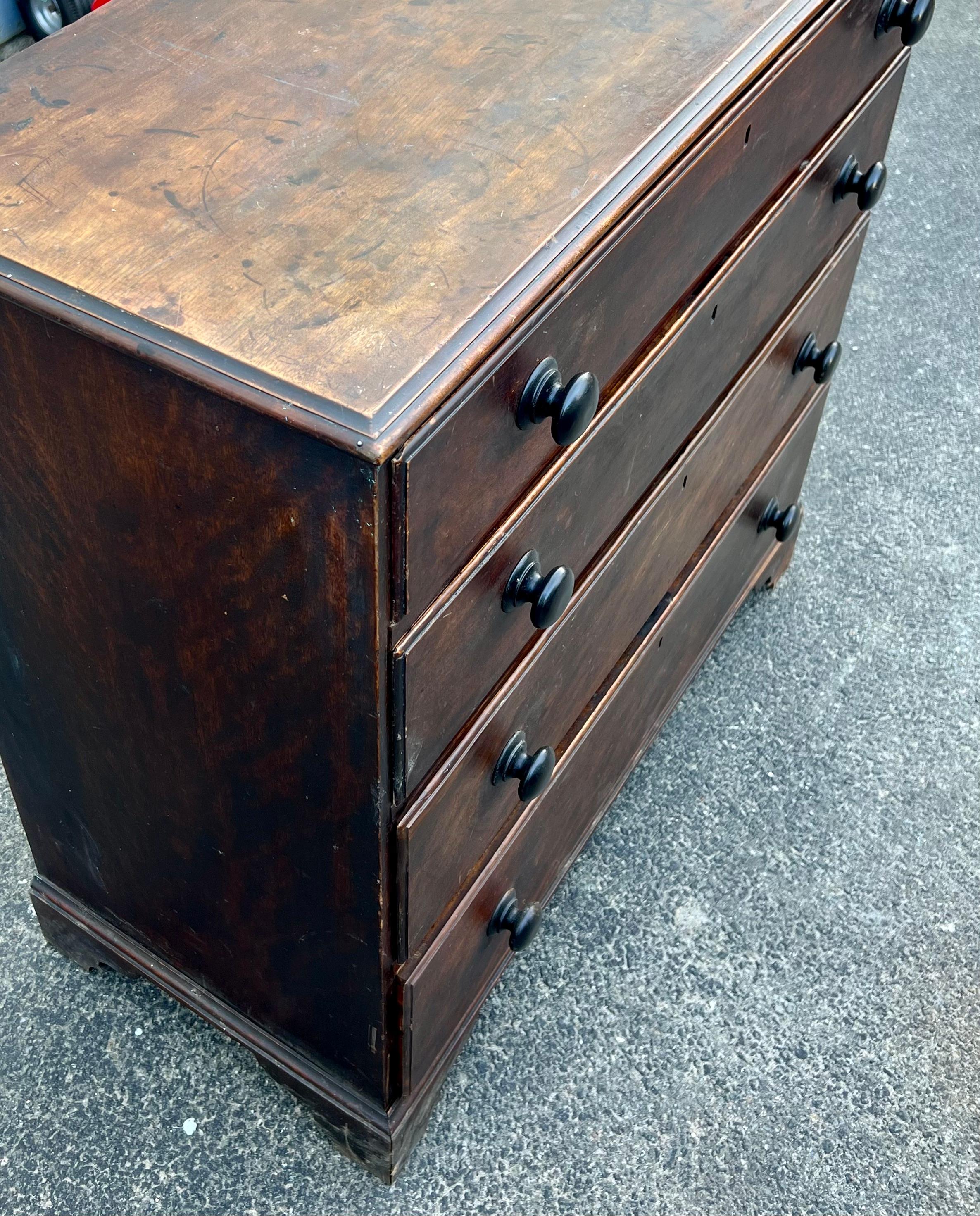 Canadian Early 19th Century Flame Birch Chest of Drawers For Sale