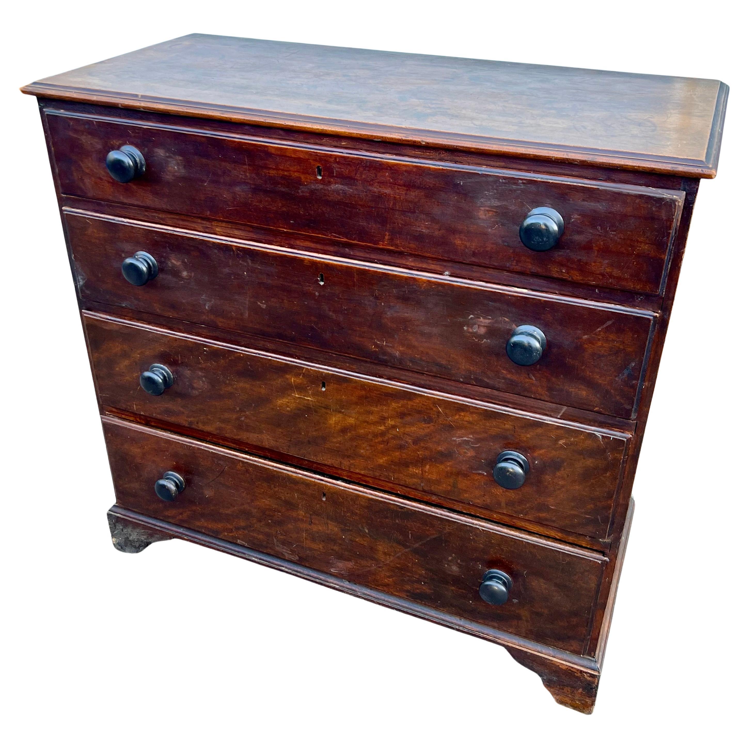 Early 19th Century Flame Birch Chest of Drawers For Sale