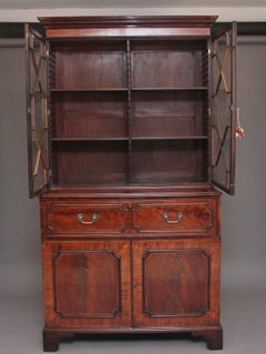 Early 19th Century Flame Mahogany Secretaire Bookcase