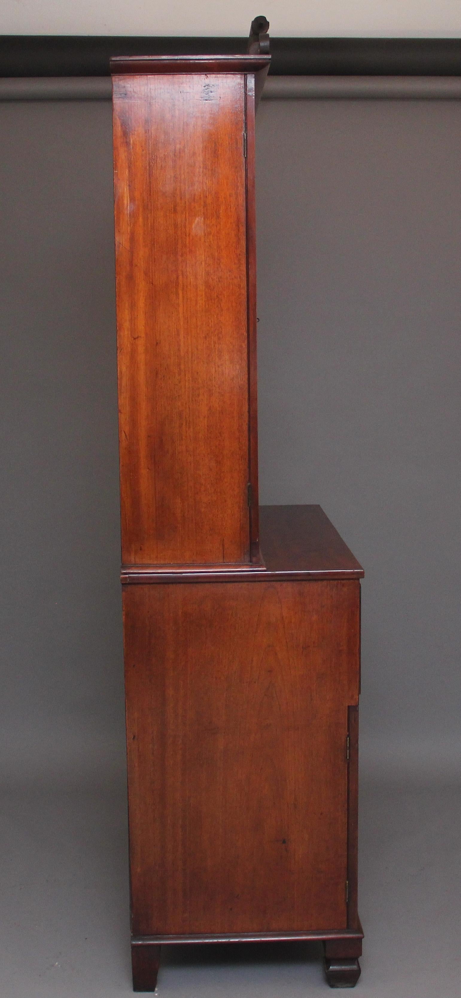 Mid-19th Century Early 19th Century Flame Mahogany Secretaire Bookcase For Sale