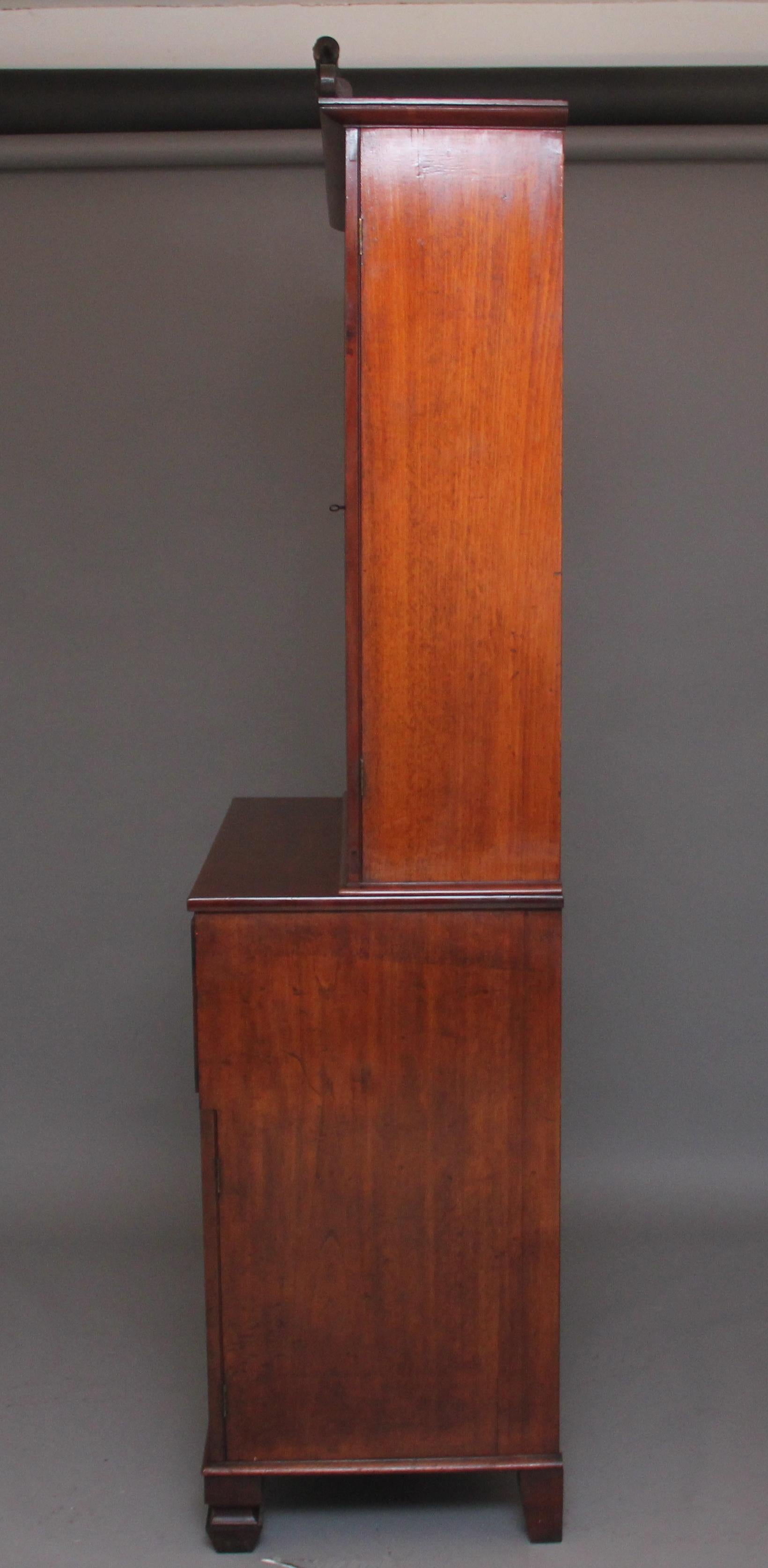 Early 19th Century Flame Mahogany Secretaire Bookcase For Sale 2