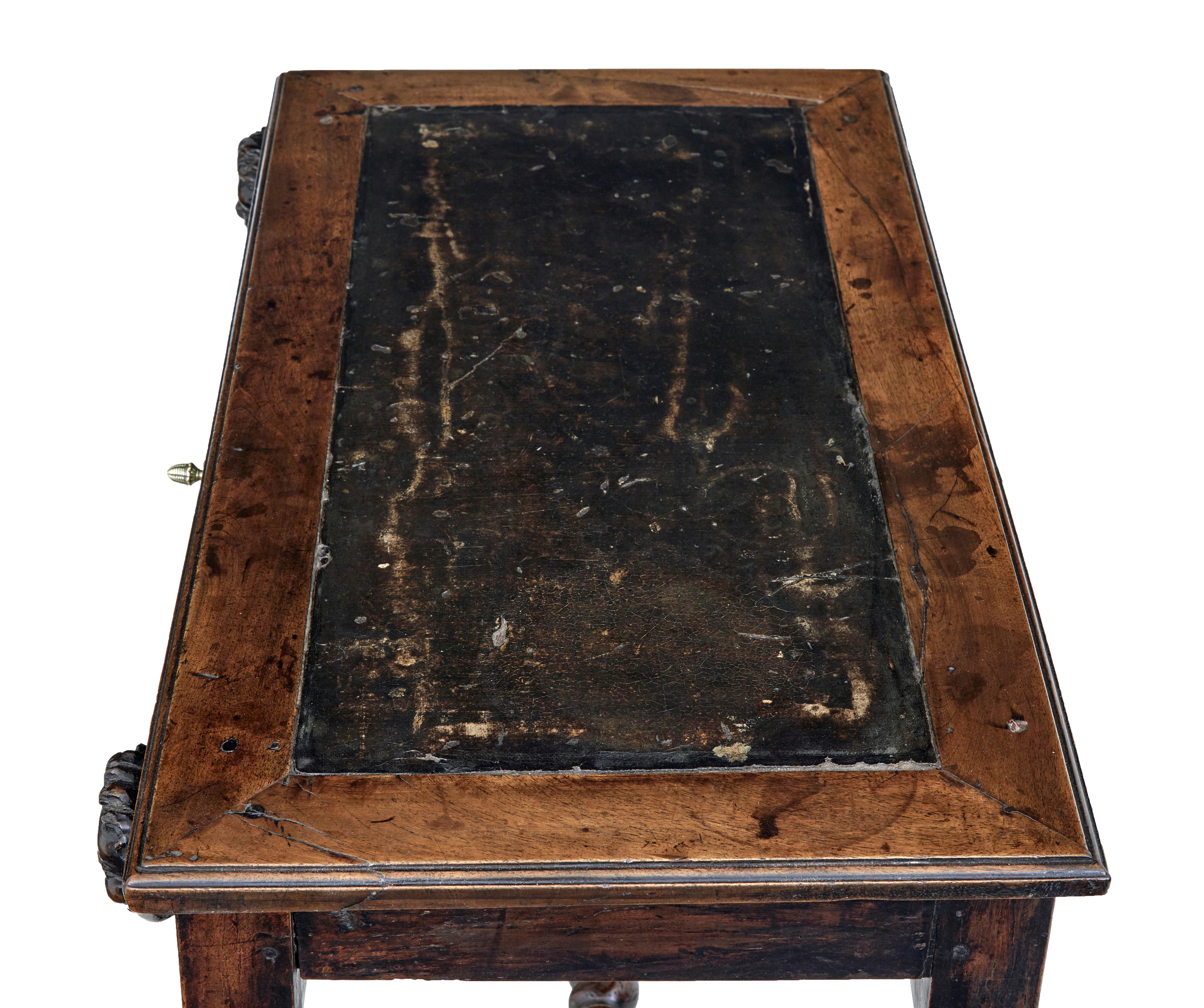 19th Century Early 19th century Flemish carved walnut side table For Sale