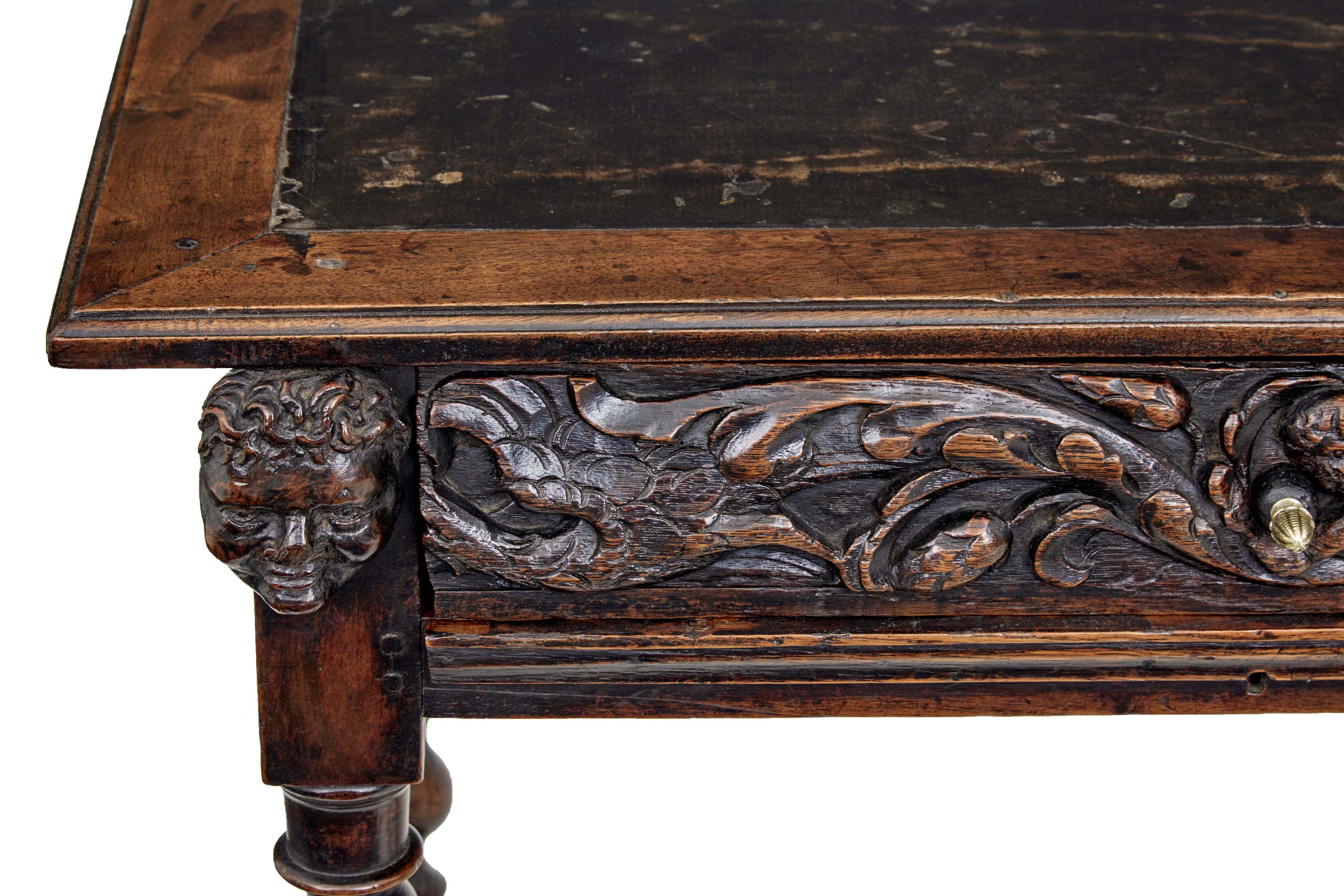 Early 19th century Flemish carved walnut side table For Sale 1
