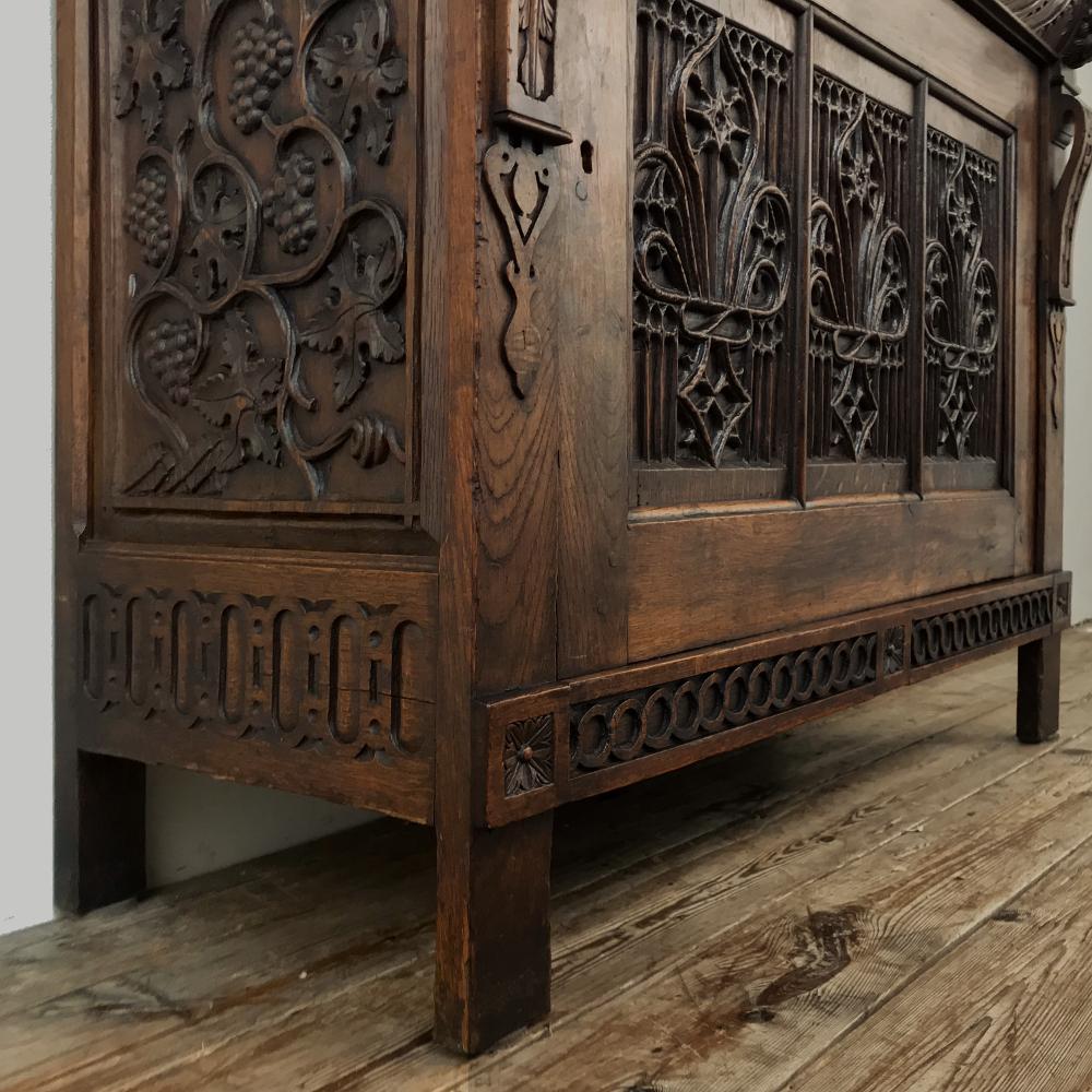 Early 19th Century Flemish Gothic Cabinet, Low Buffet, Console 4