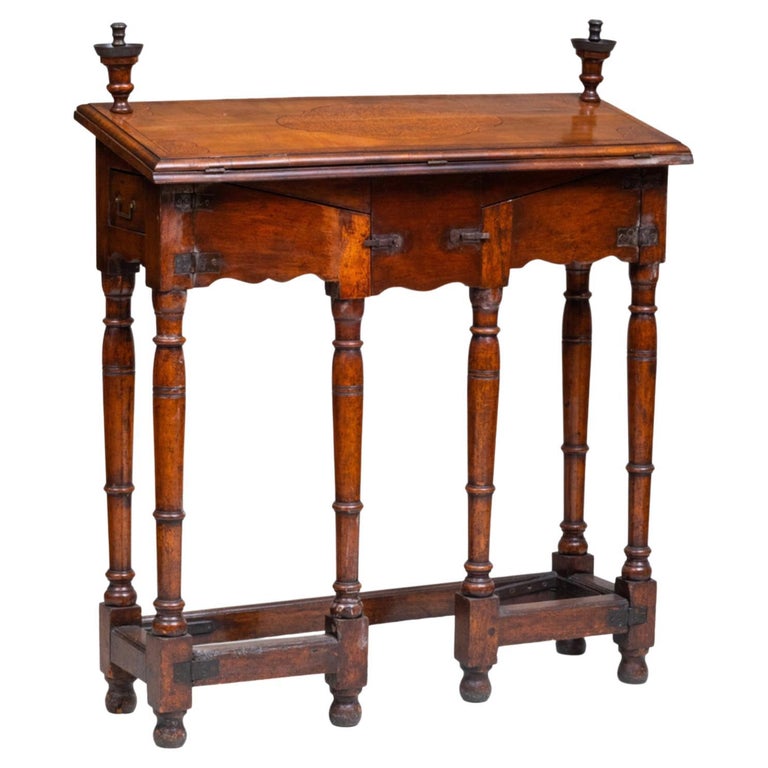 17th Century Flemish Marquetry Writing Table at 1stDibs
