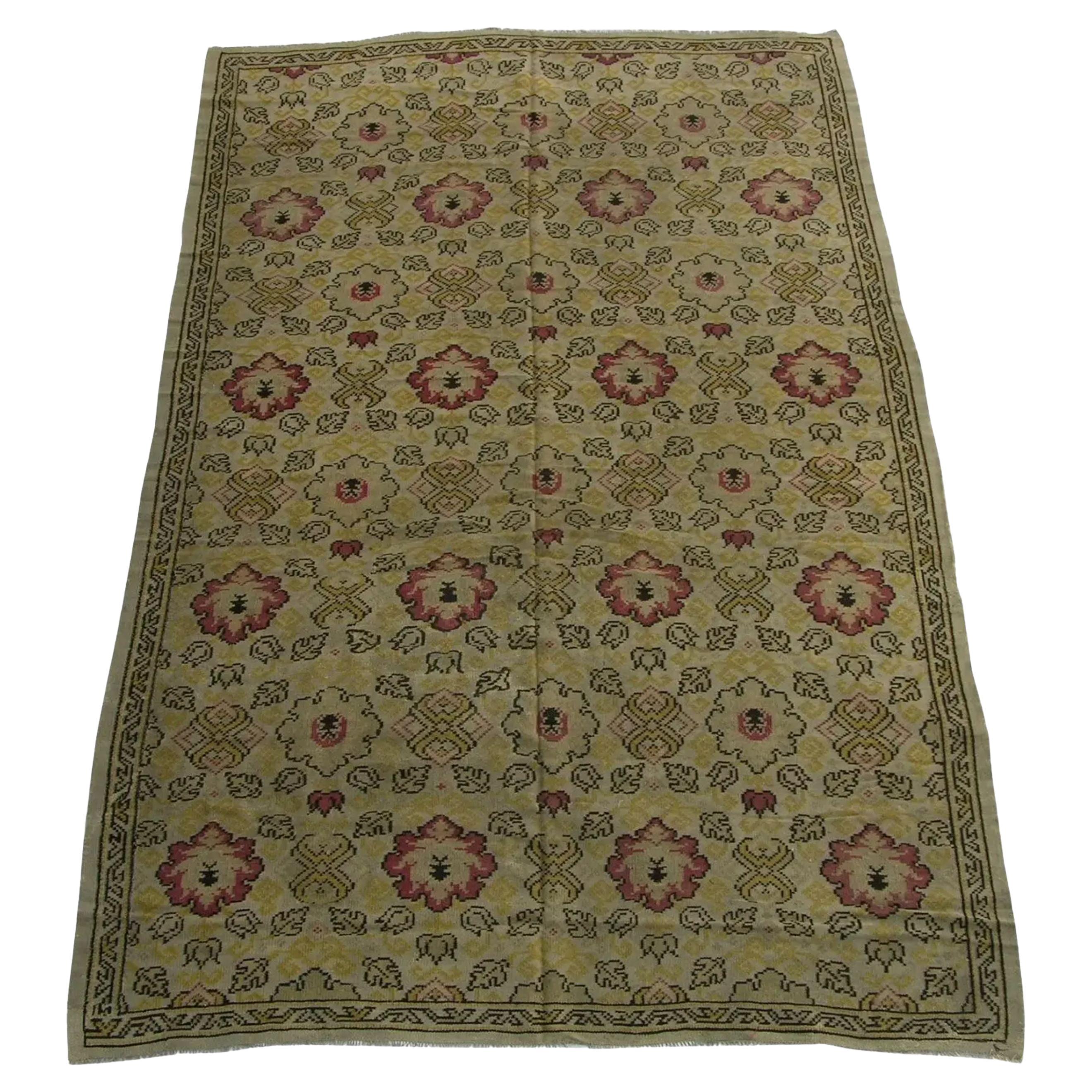 Early 19th Century Floral Bessarabian Rug For Sale