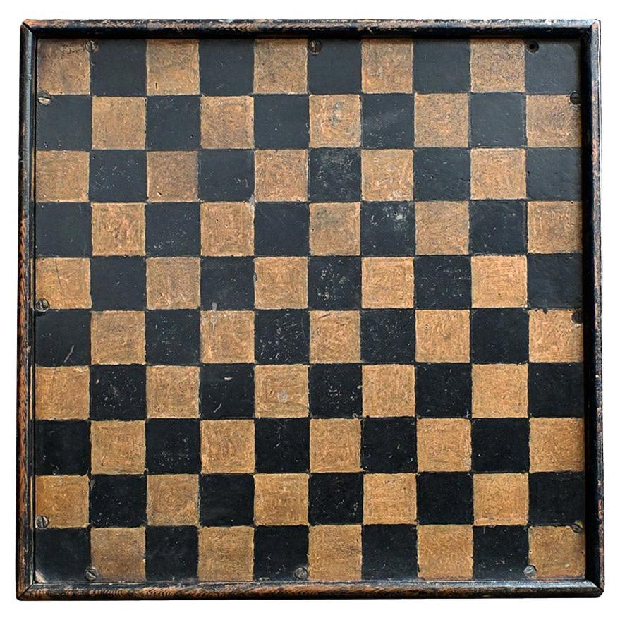 Early 19th Century Folk Art Hand Painted Games Board For Sale