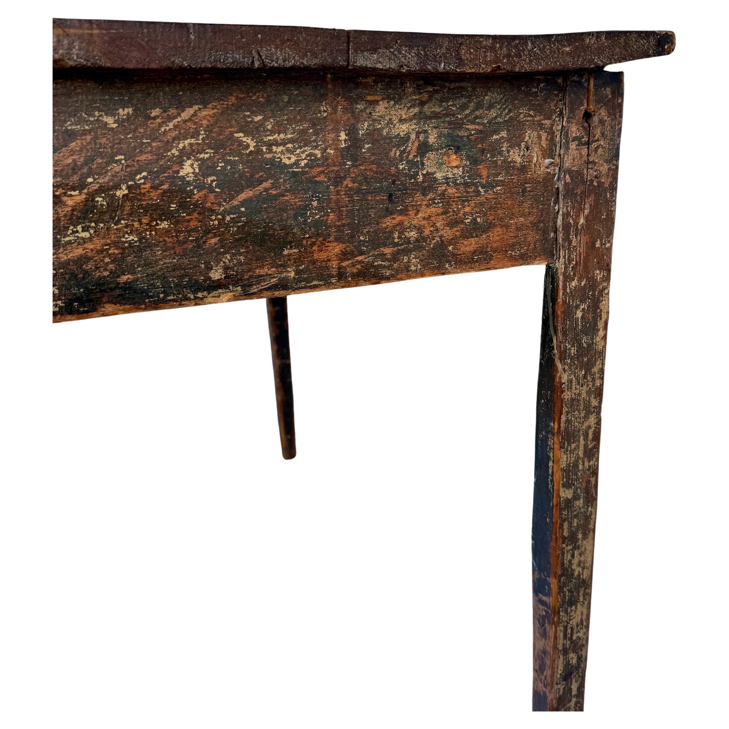 Hand-Crafted Early 19th Century Folk Art Side Table or Desk, Scandinavia For Sale
