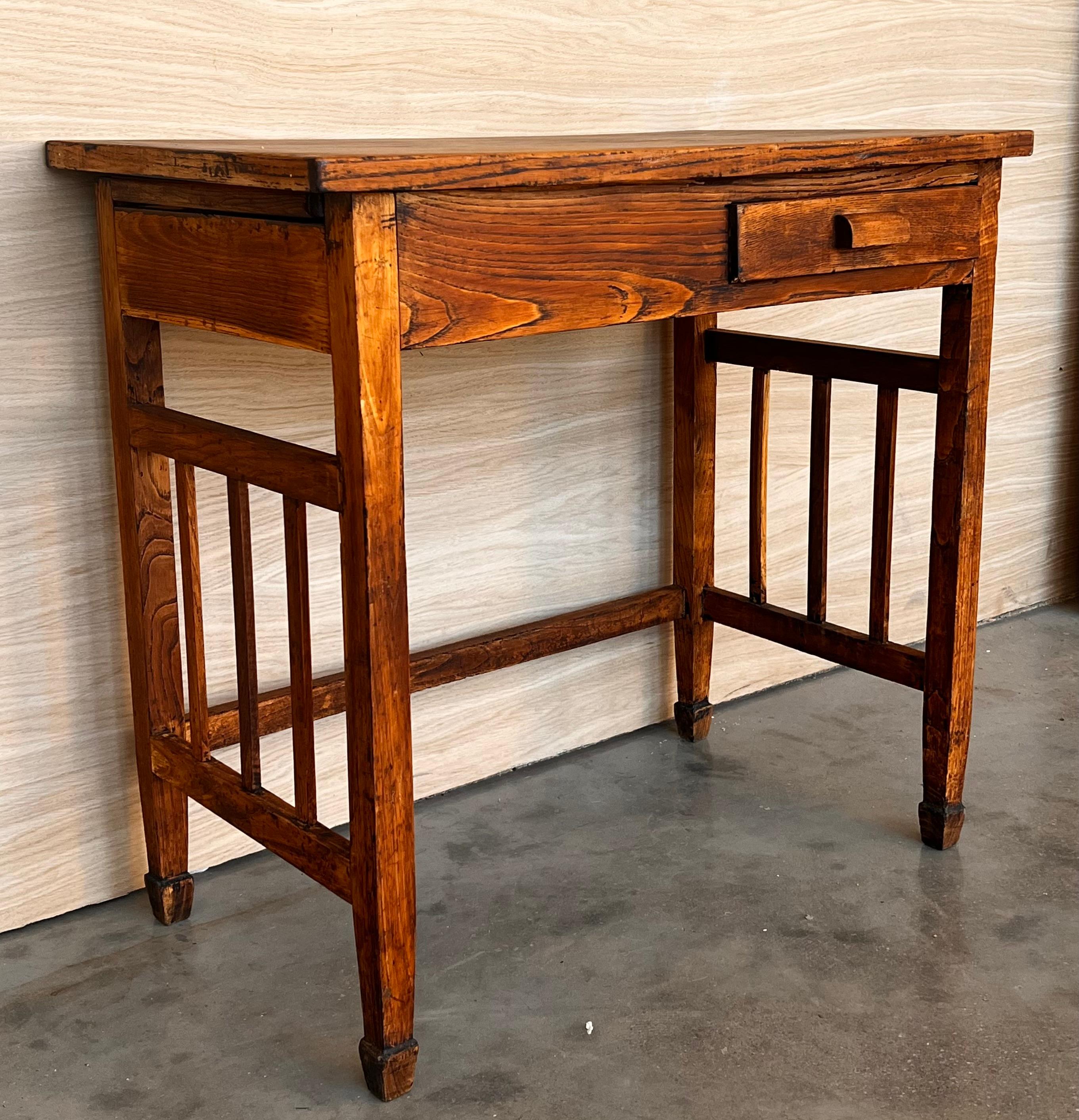 Pine Early 19th Century Folk Art Side Table or Desk, Scandinavia For Sale