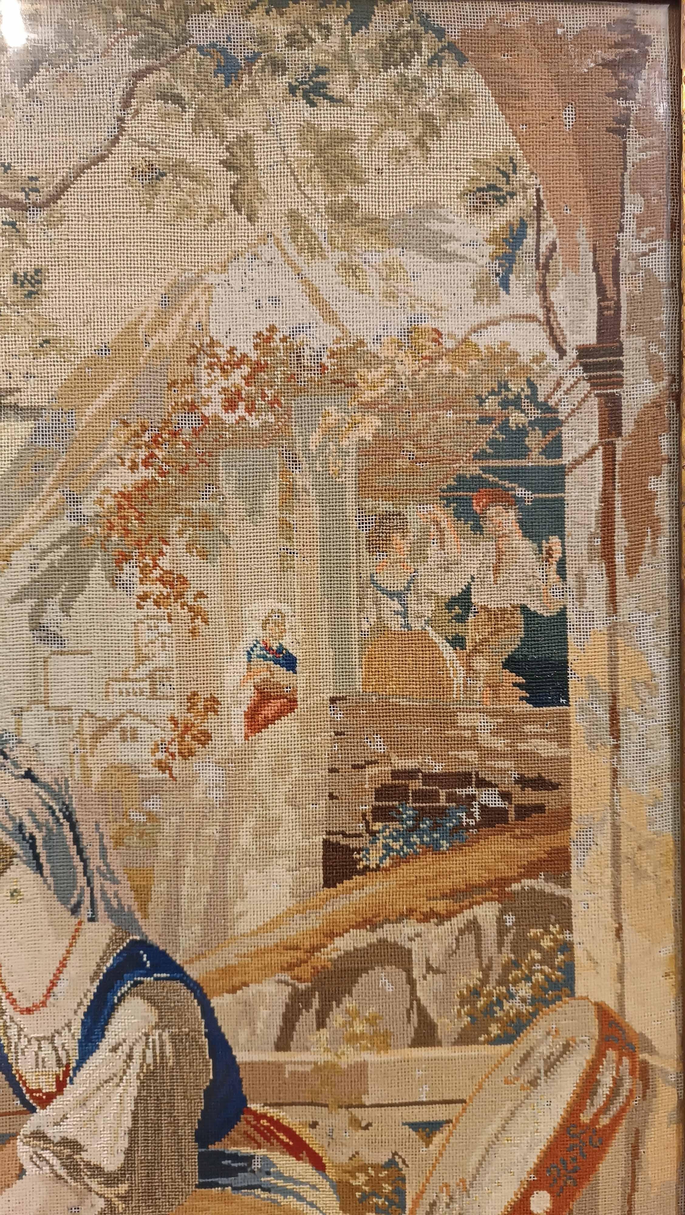 EARLY 19th CENTURY FRAMED EMBROIDERED FABRIC In condizioni buone in vendita a Firenze, FI