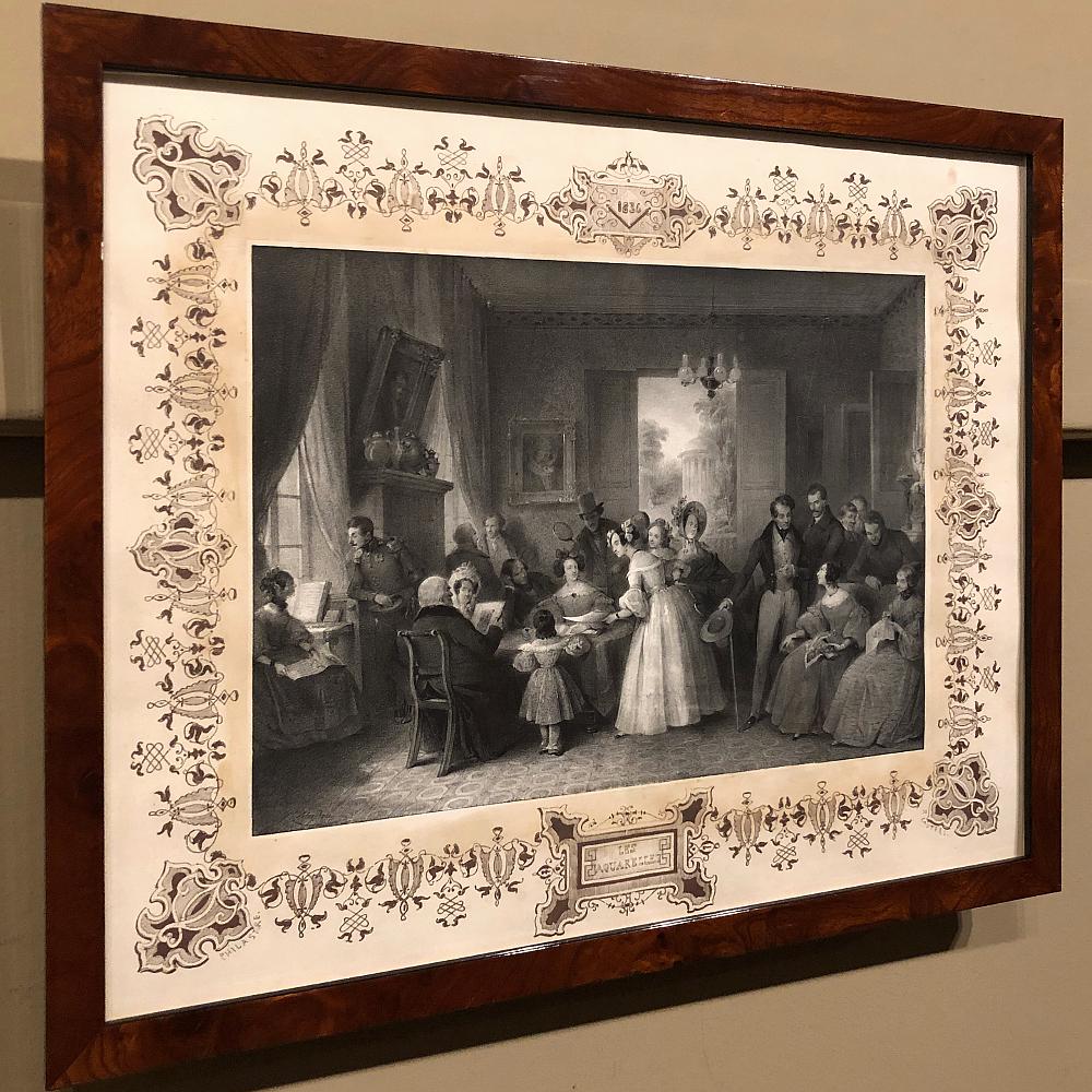 Neoclassical Revival Early 19th Century Framed Lithograph by Jean Baptiste Madou For Sale