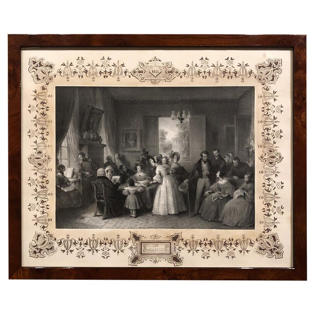 Early 19th Century Framed Lithograph by Jean Baptiste Madou For Sale