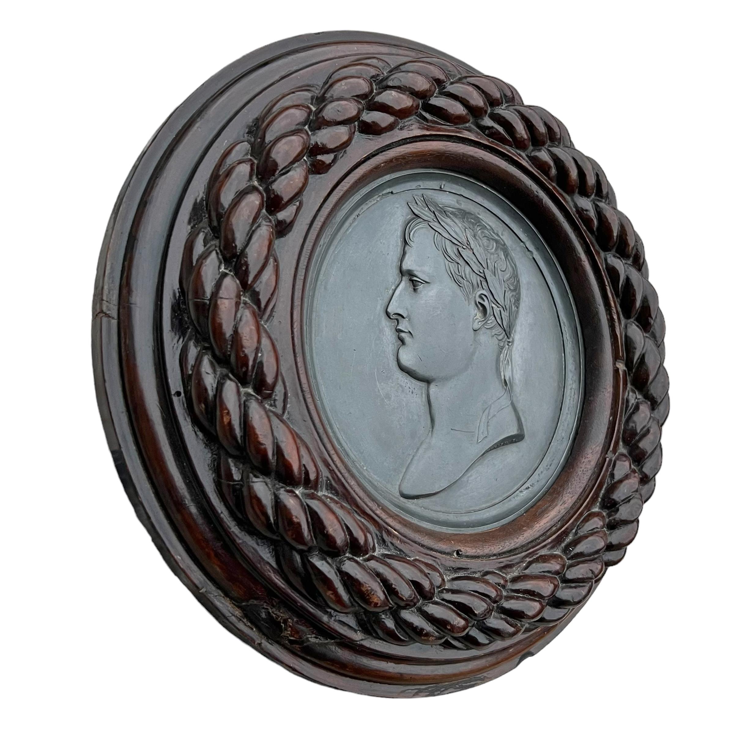 Empire Early 19th Century Framed Napoleon Medallion by Bertrand Andrieu For Sale