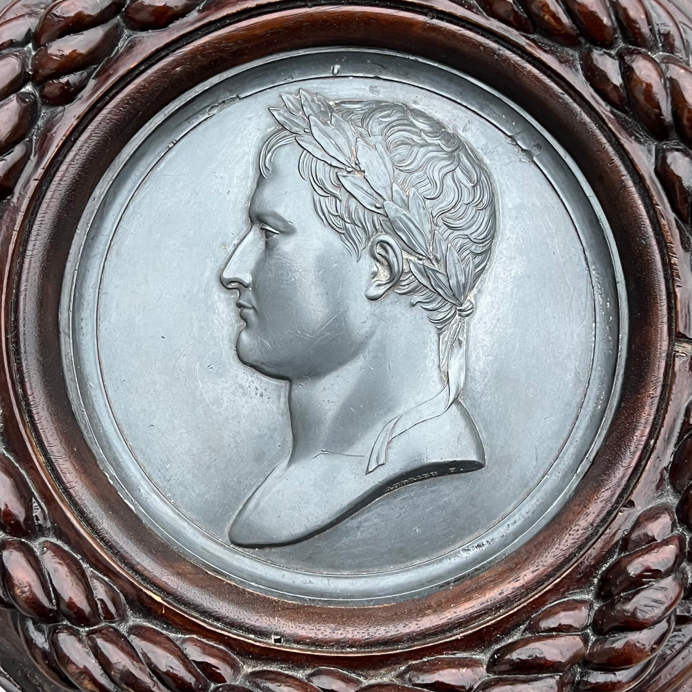 Early 19th Century Framed Napoleon Medallion by Bertrand Andrieu In Good Condition For Sale In Chicago, IL