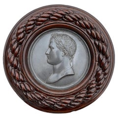 Early 19th Century Framed Napoleon Medallion by Bertrand Andrieu