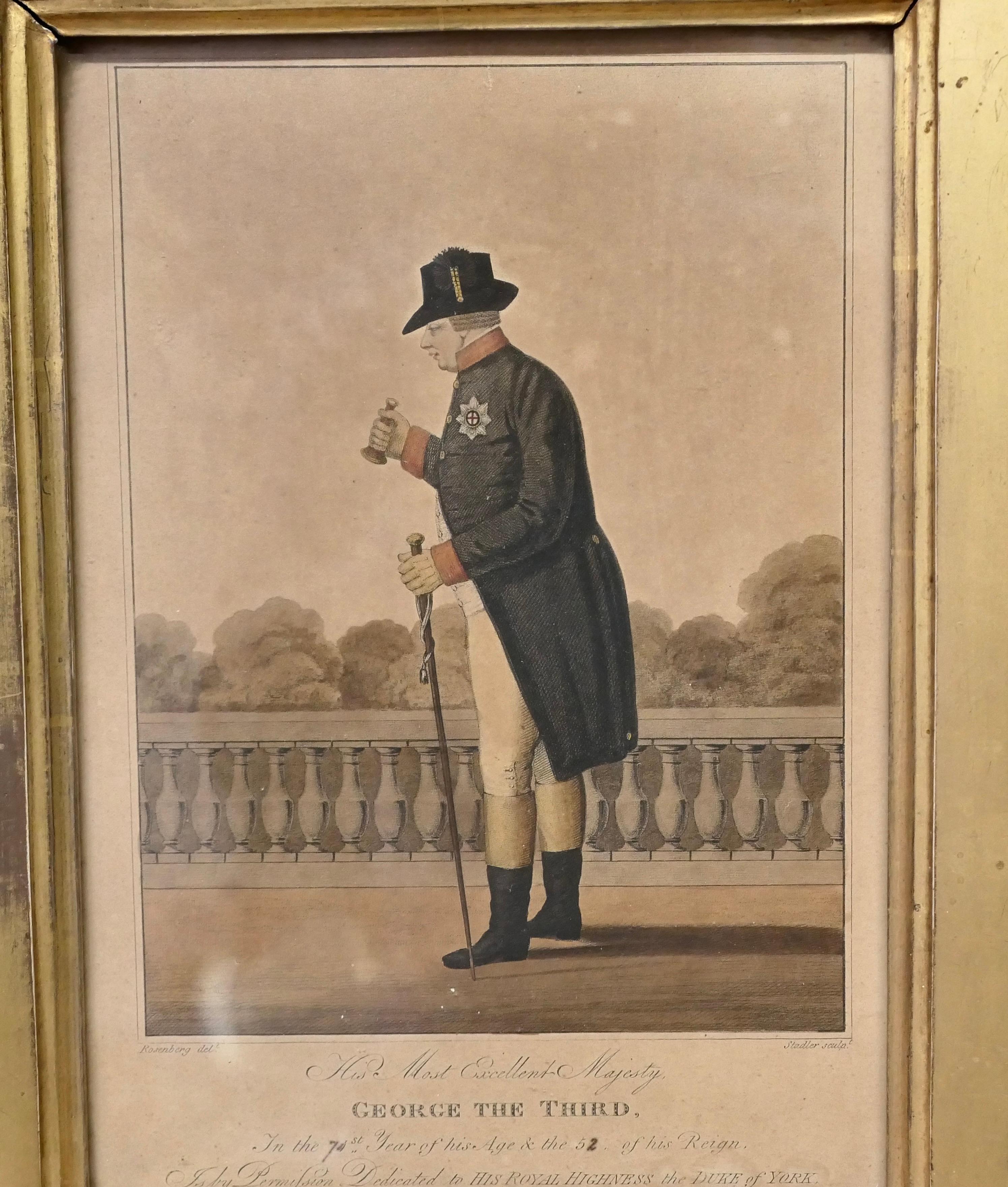 Early 19th Century Framed Print of George III  Attractive and interesting piece For Sale 2