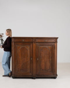 Early 19th Century France Rich Walnut Brown Carved Walnut Two-Door Buffet