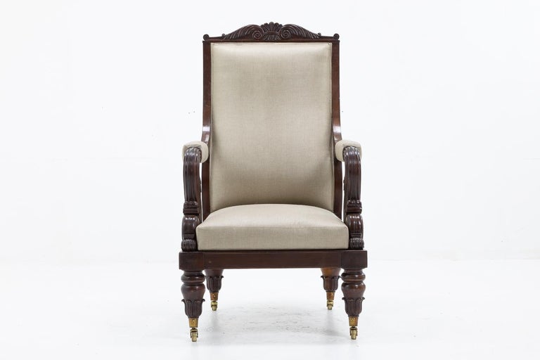 Mahogany Early 19th Century French Armchair For Sale