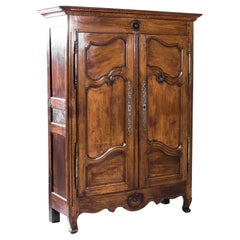 Early 19th Century French Armoire with Original Oak Finish
