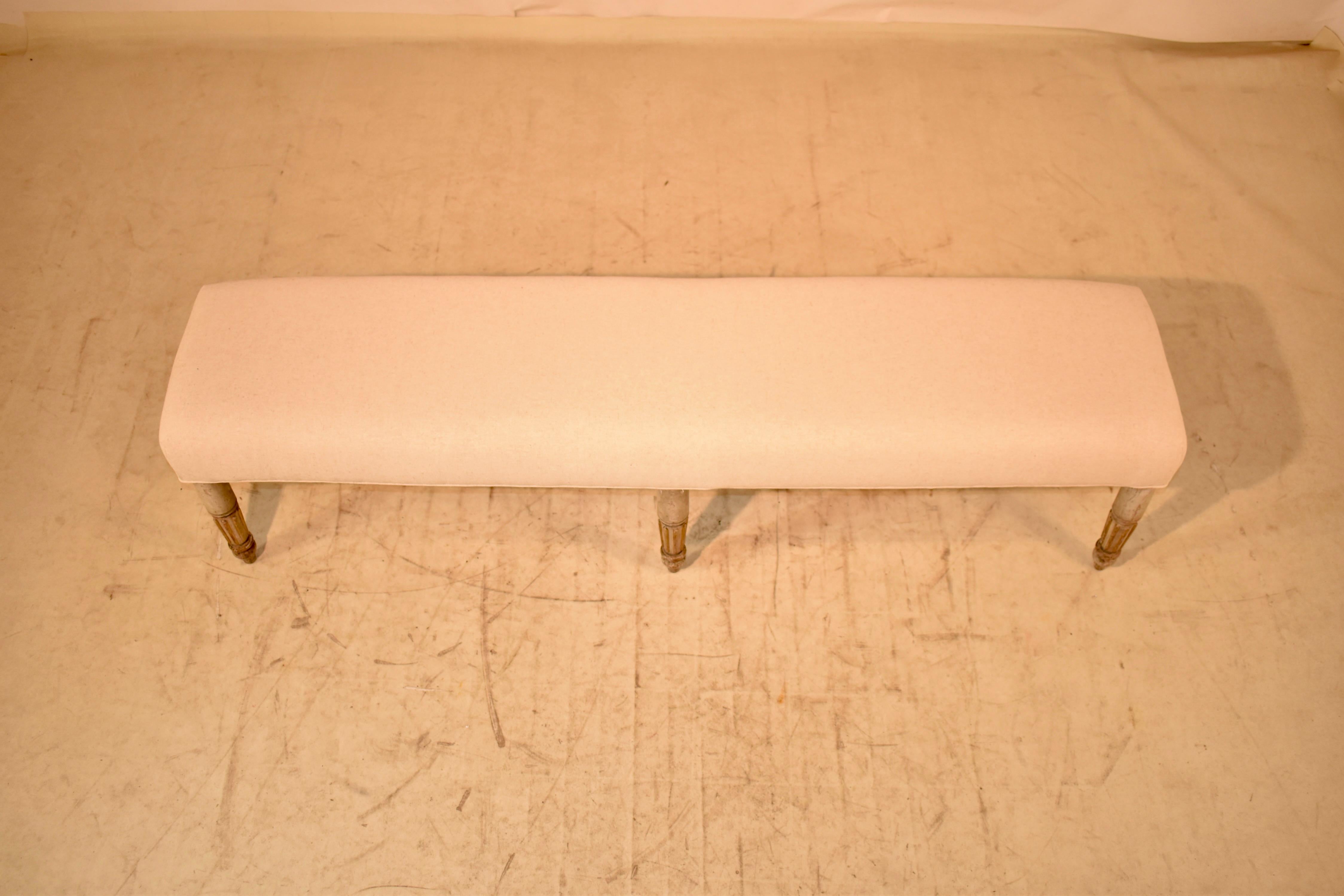 Early 19th Century French Bench with Original Paint  For Sale 2