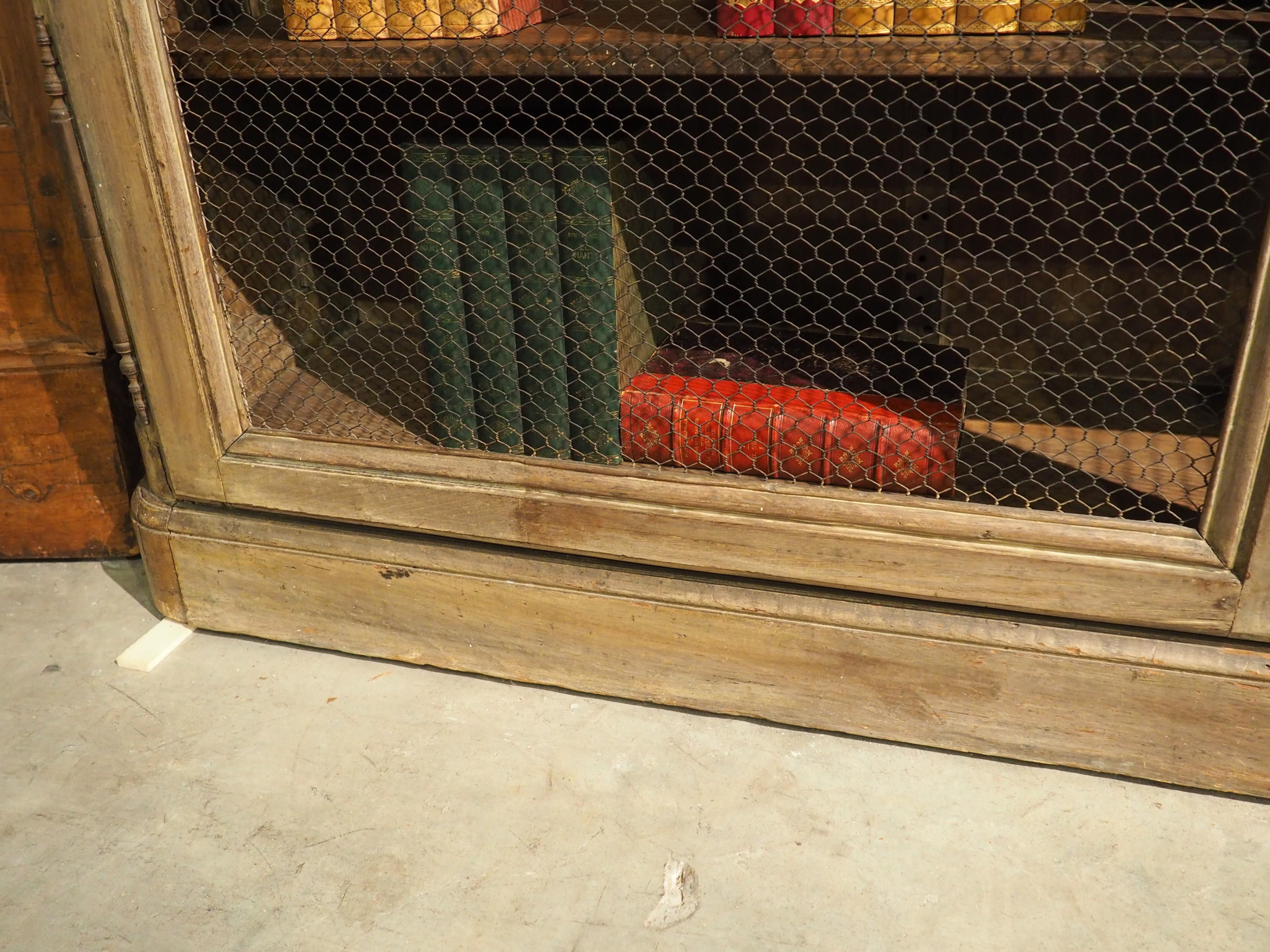 Metal Early 19th Century French Bibliotheque Cabinet with Wire Mesh Door Panels