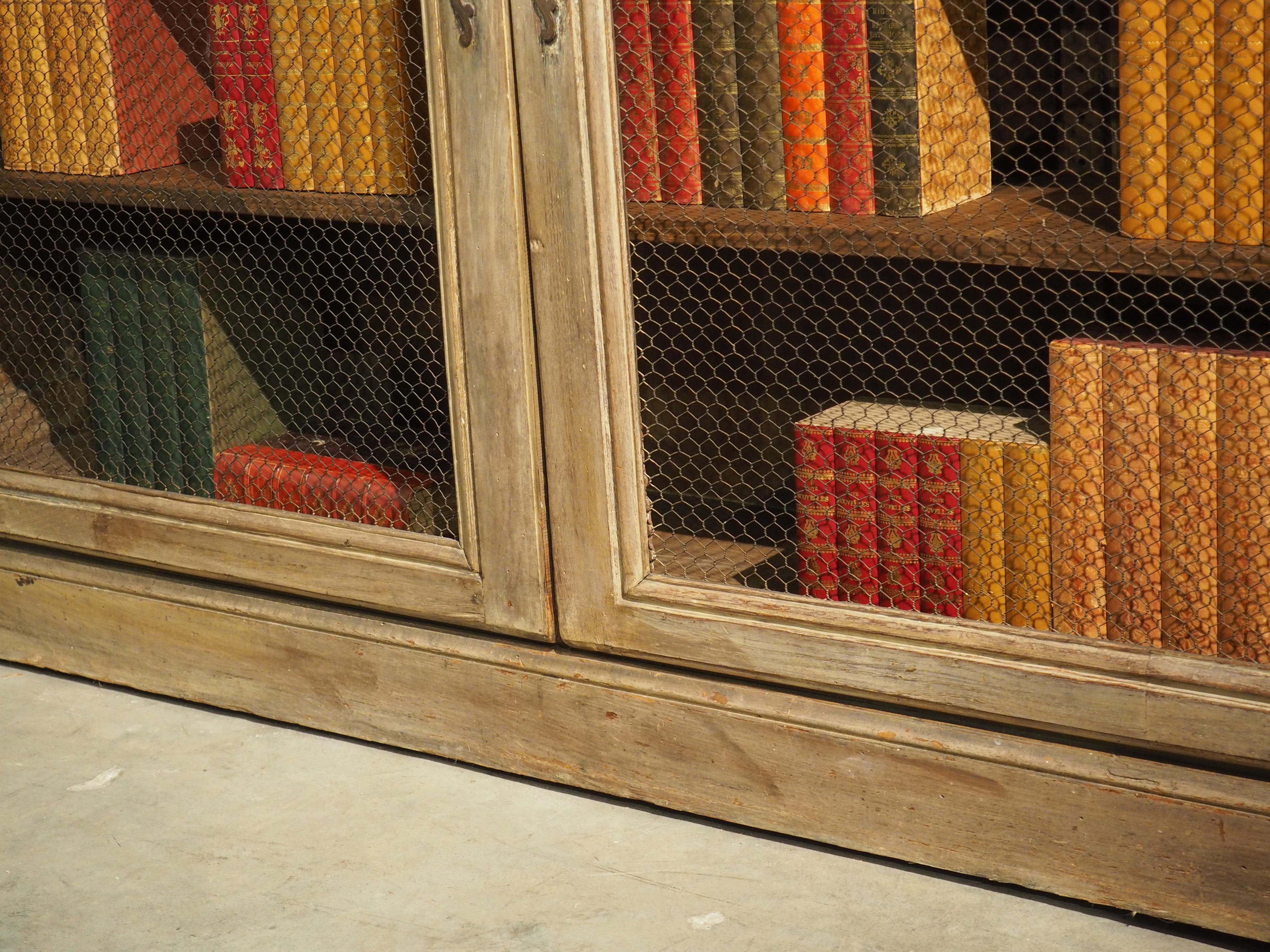 Early 19th Century French Bibliotheque Cabinet with Wire Mesh Door Panels 3