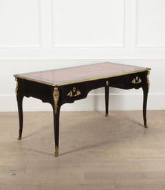 Early 19th Century French Black Lacquered Bureau Plat