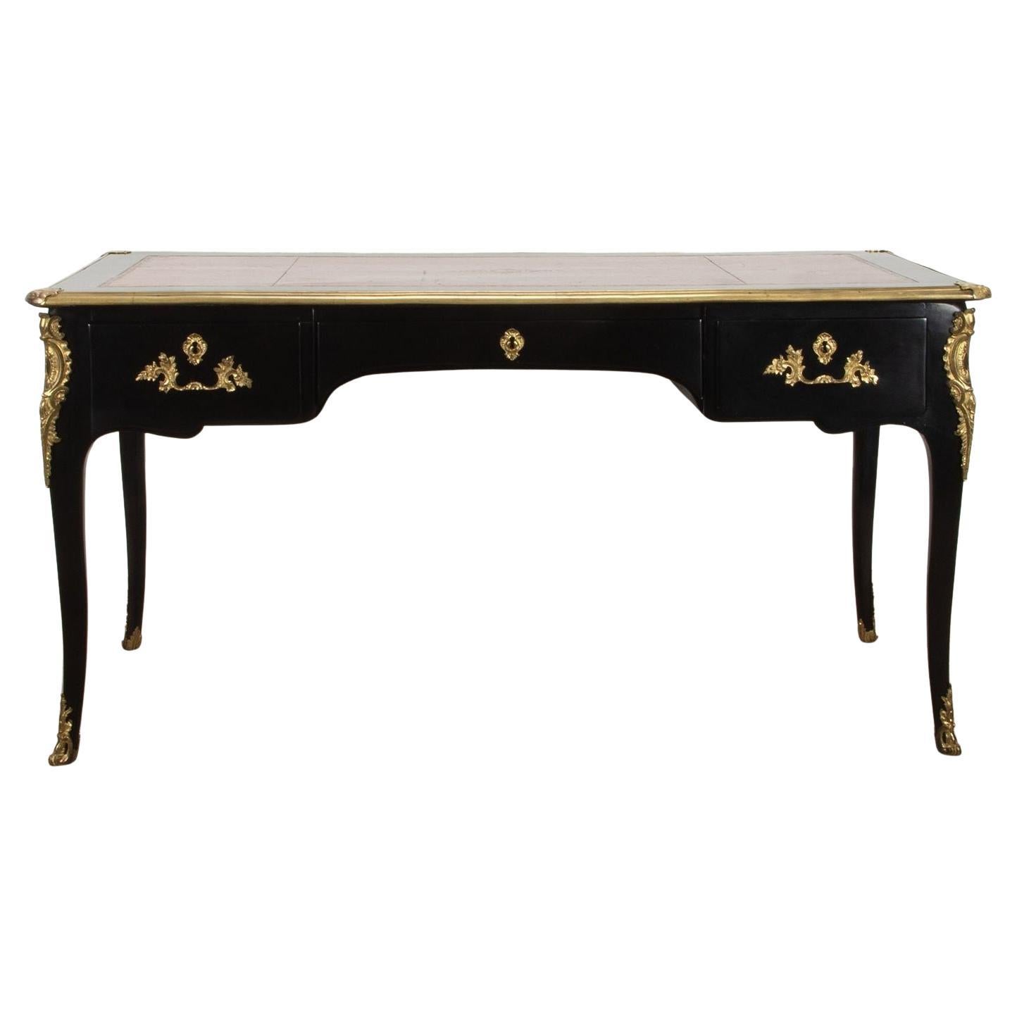 Early 19th Century French Black Lacquered Bureau Plat