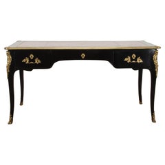 Early 19th Century French Black Lacquered Bureau Plat