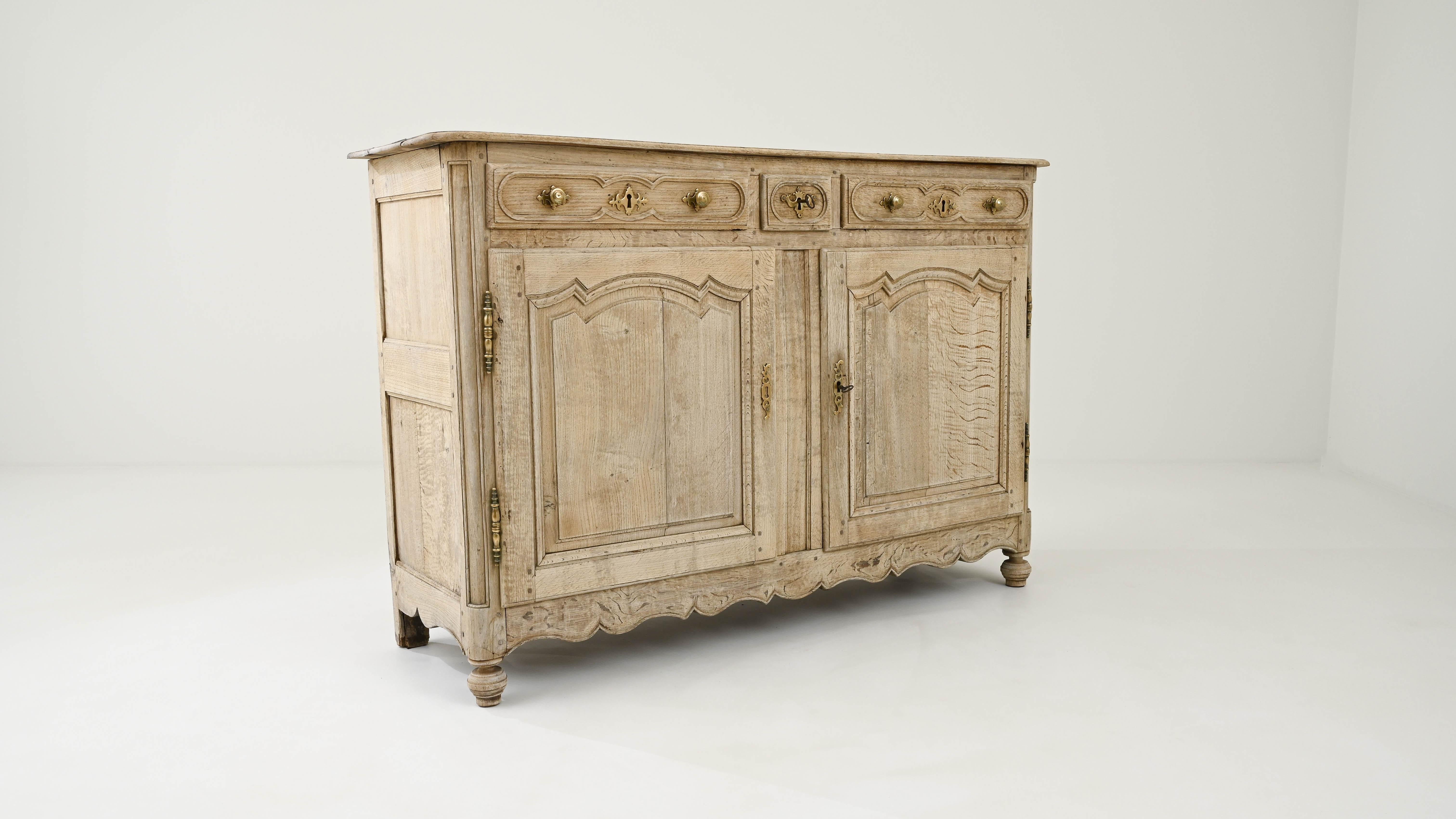 Early 19th Century French Bleached Oak Buffet 4