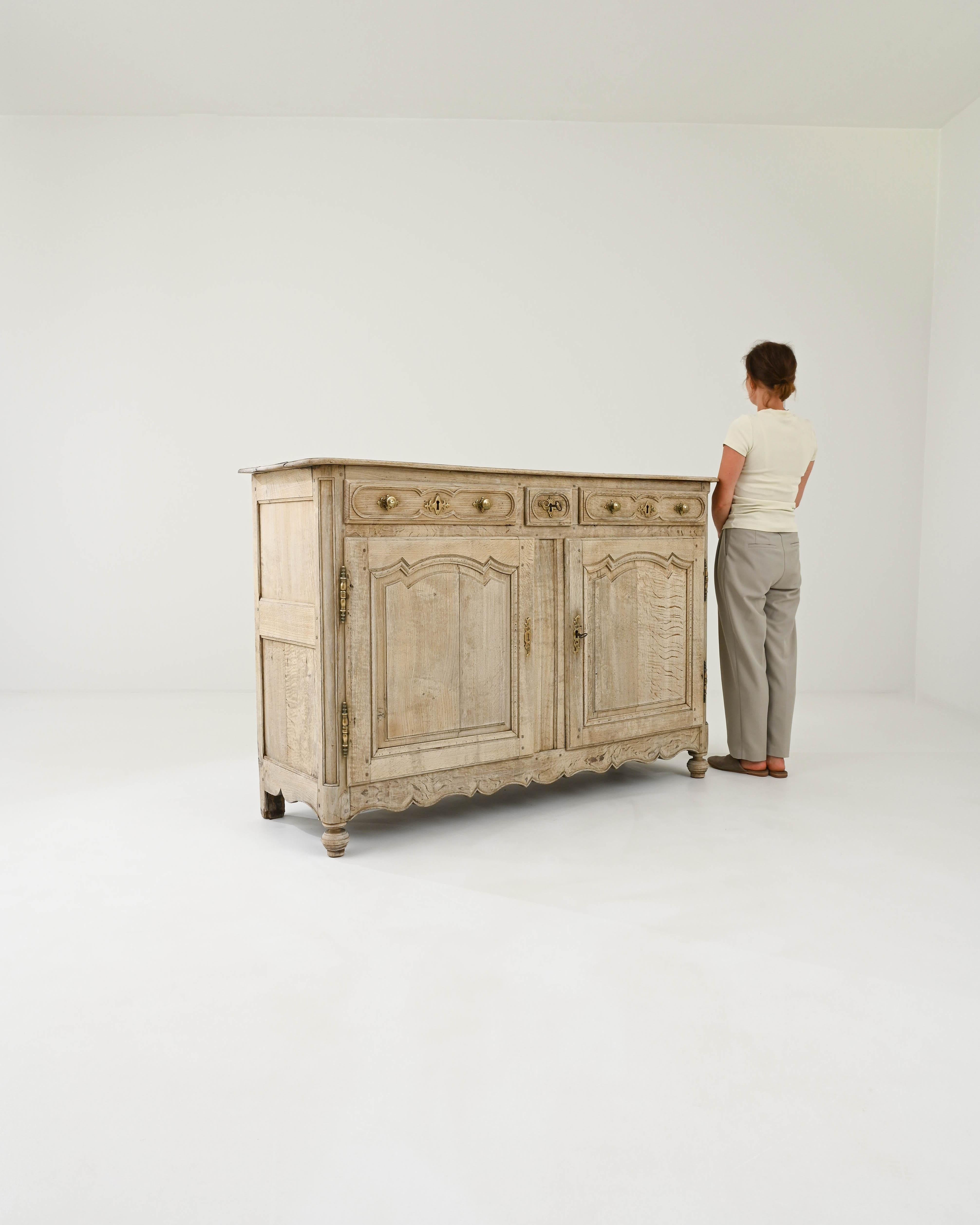 Early 19th Century French Bleached Oak Buffet 2