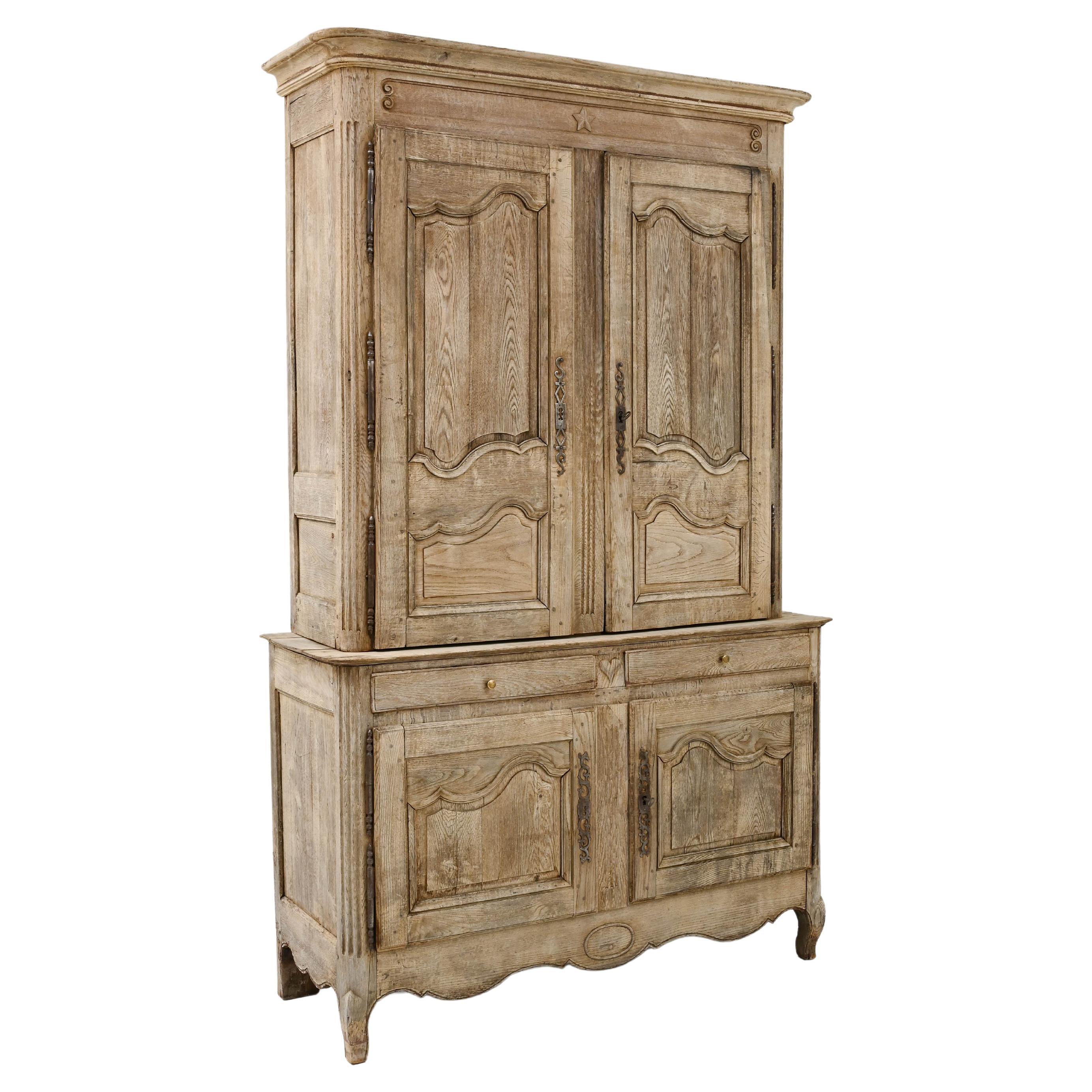 Early 19th Century French Bleached Oak Cabinet 