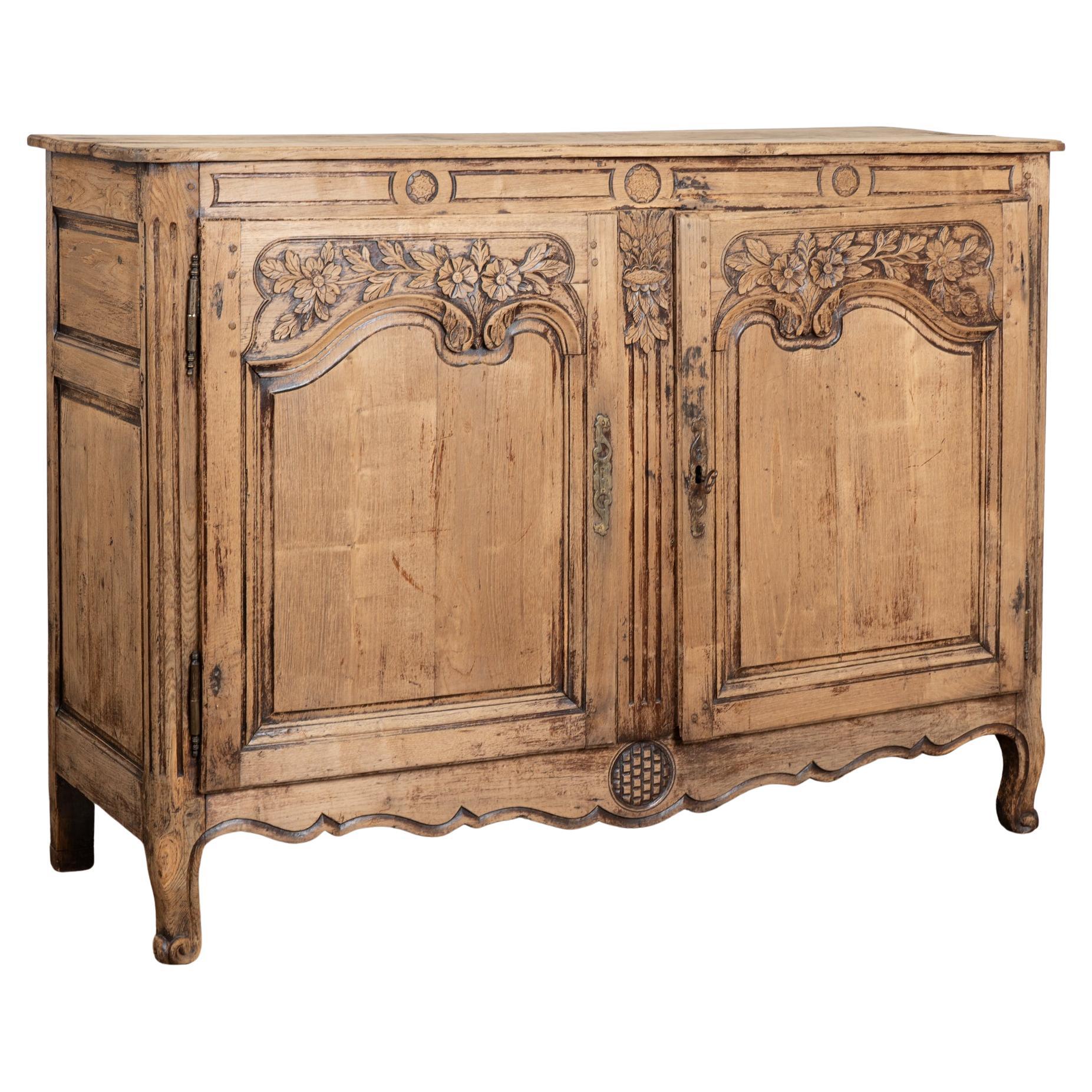 Early 19th Century French Bleached Oak Sideboard Buffet