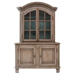 Antique Early 19th Century French Bleached Oak Vitrine