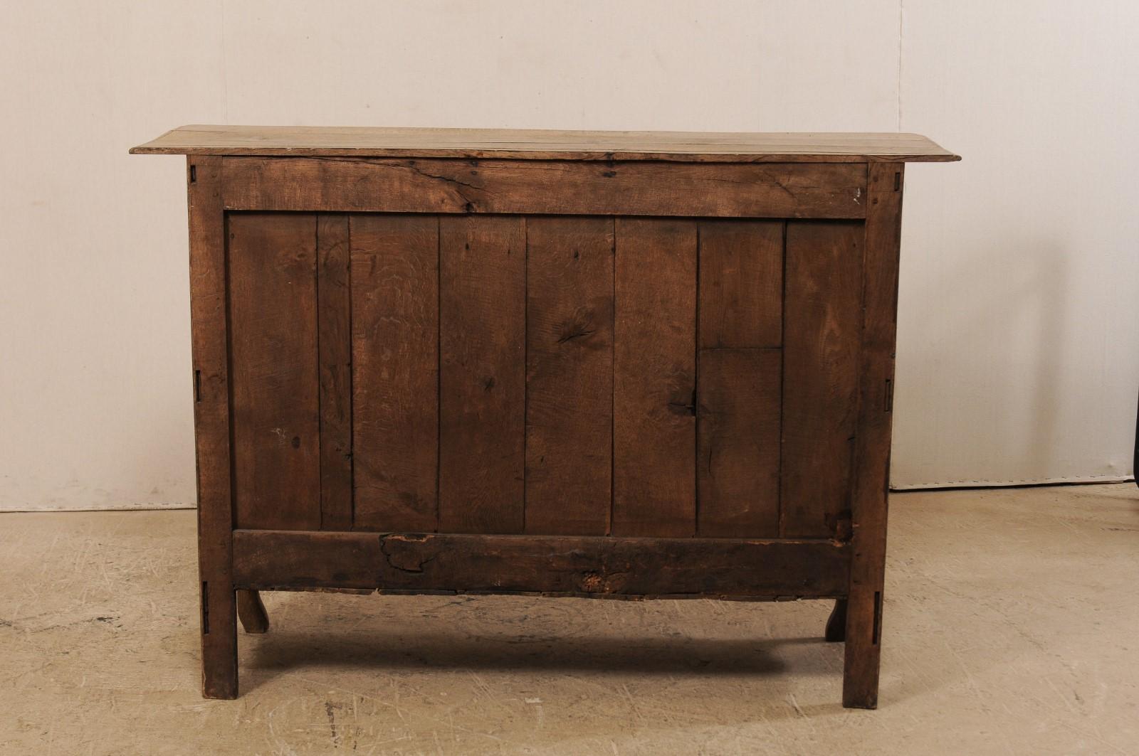Early 19th Century French Bleached Oak Wood Buffet Cabinet with Carved Skirt 4
