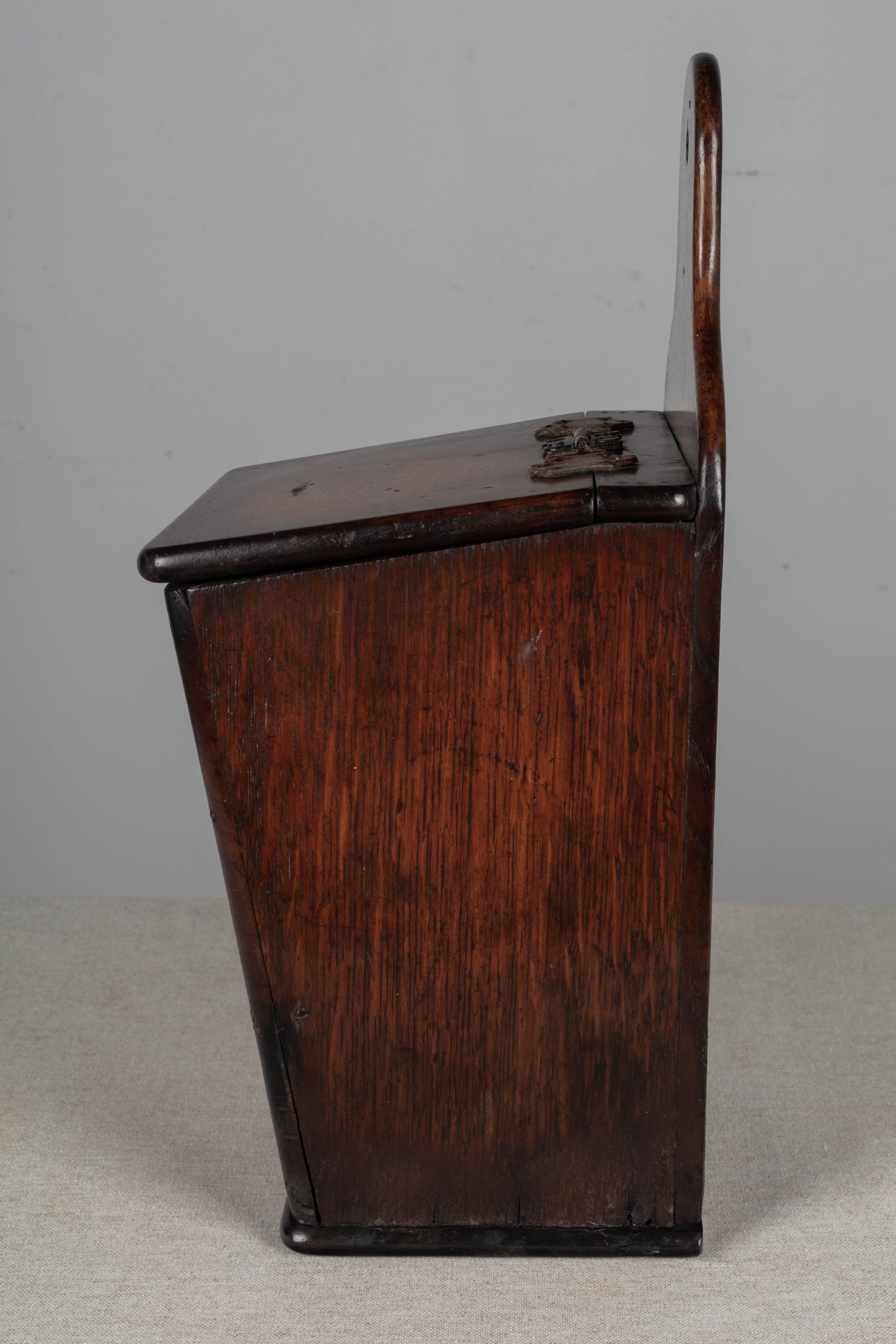 Leather Early 19th Century French Boite À Sel or Salt Box For Sale