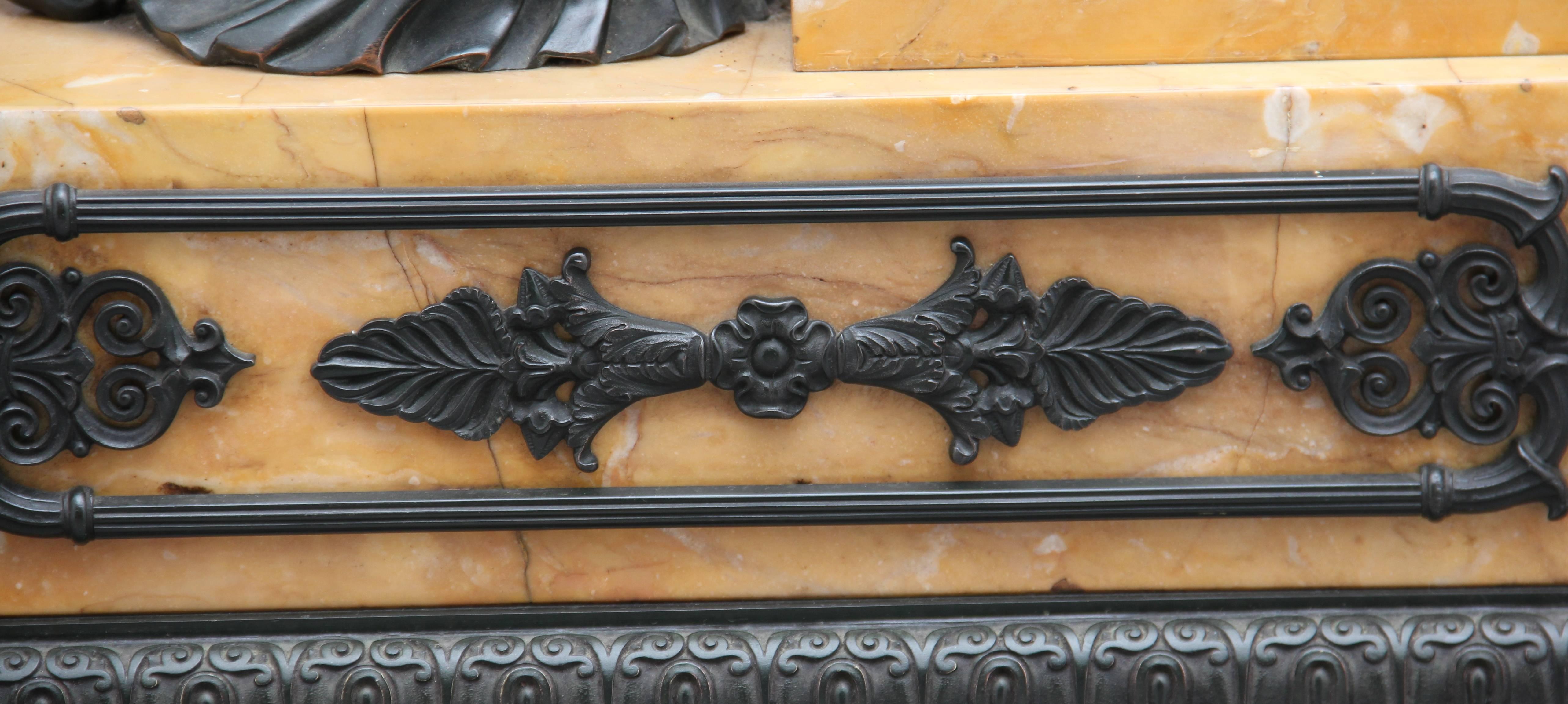 Early 19th Century French Bronze and Marble Mantel Clock 6