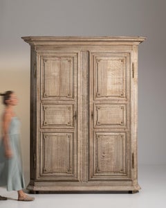 Early 19th Century French Brown Wood Wardrobe, Original Patina, 94.5”