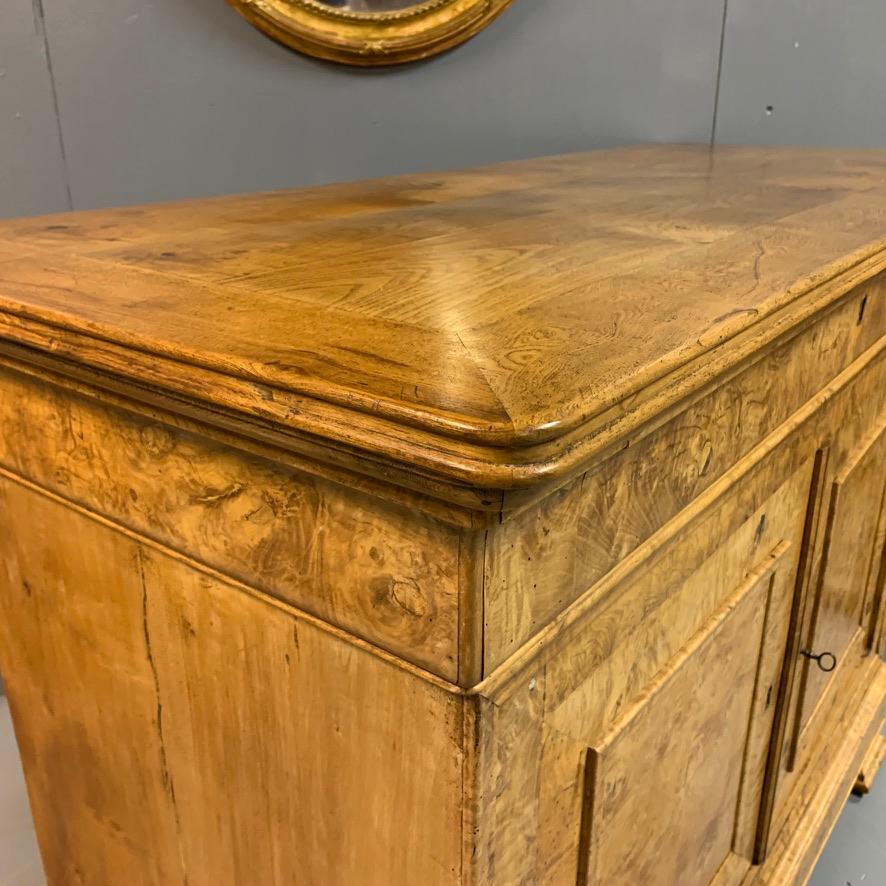 Louis Philippe Early 19th Century French Burr Ass Buffet Sideboard